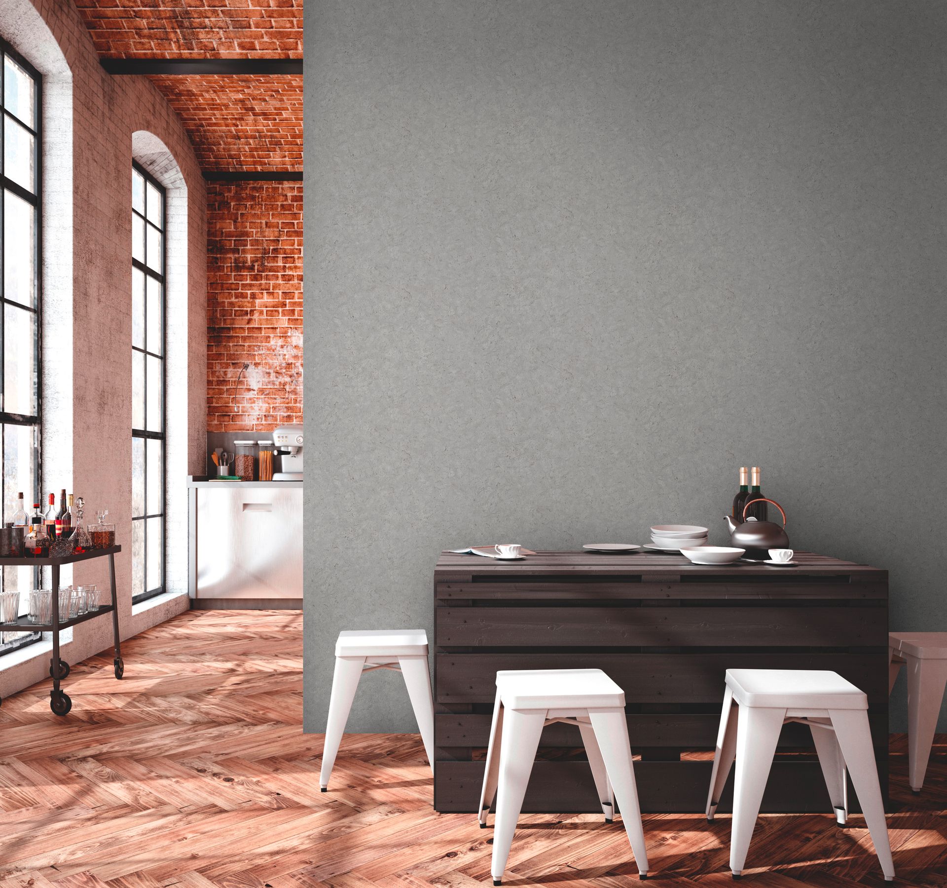 Raumbild 12 Livingwalls Metropolitan Stories 2, Unis, grau 378654
