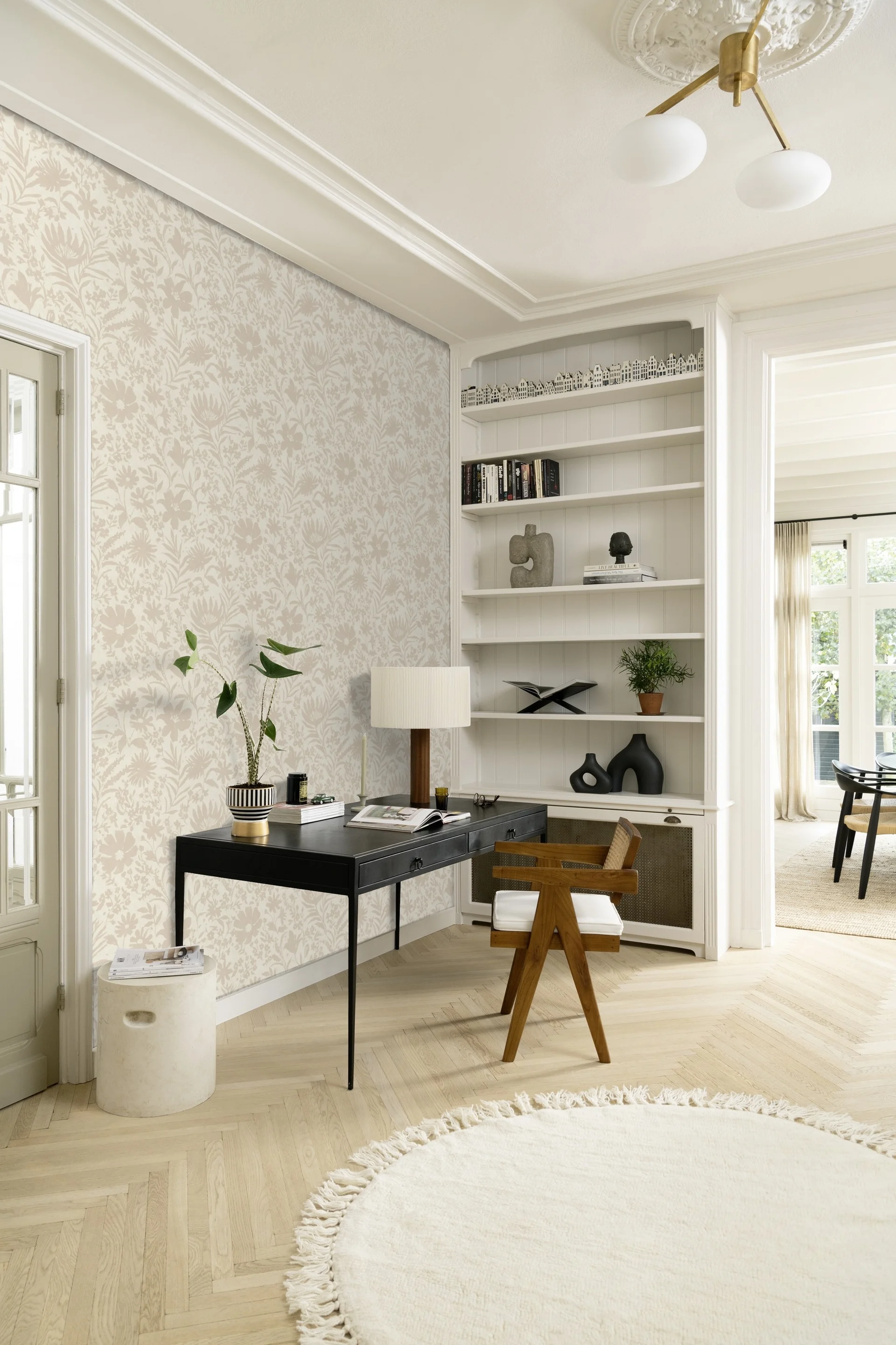 Vliestapete floral beige-dunkelbeige 330403