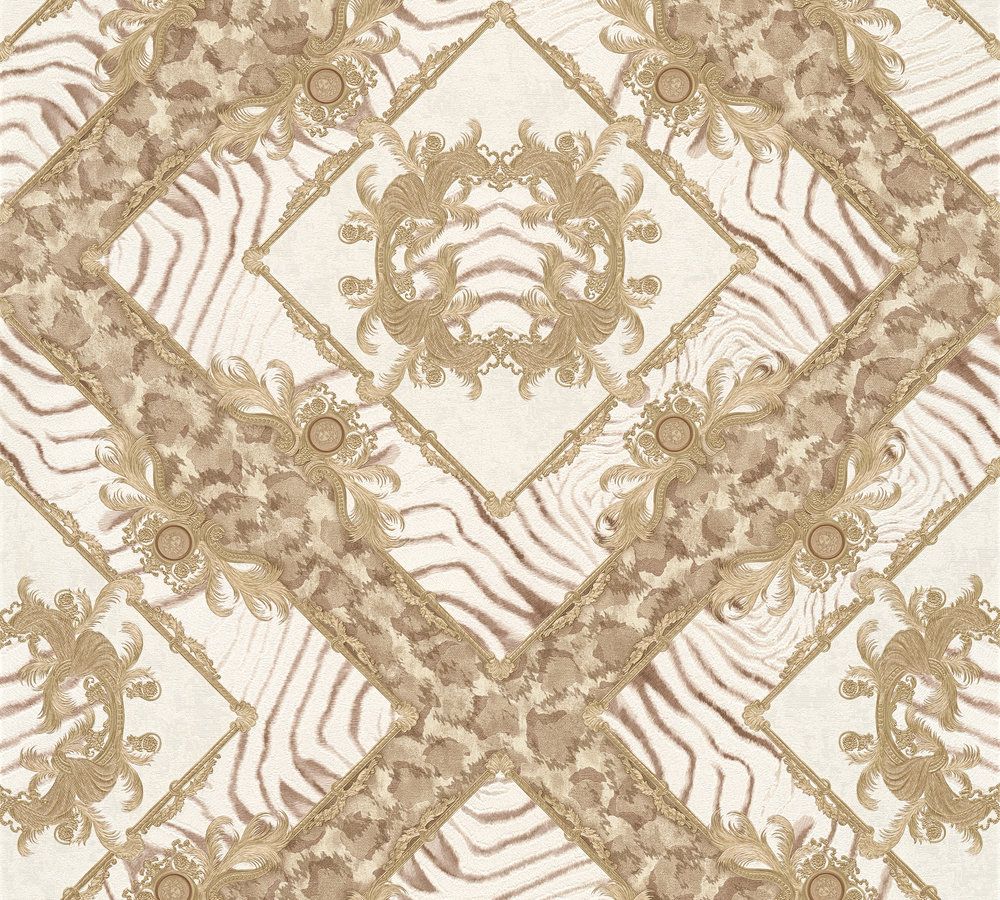Versace wallpaper Versace 3, Design Tapete, beige, weiß 349041