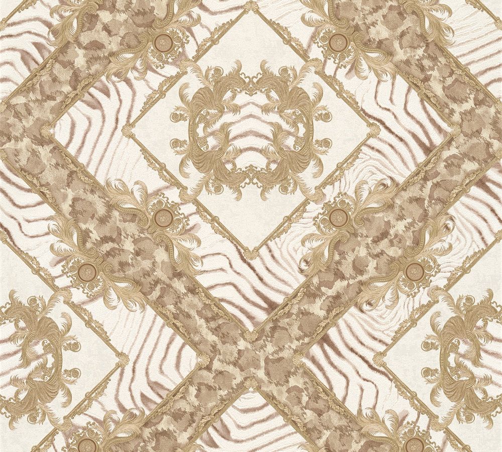 Versace wallpaper Versace 3, Design Tapete, beige, weiß 349041 Dekorbild