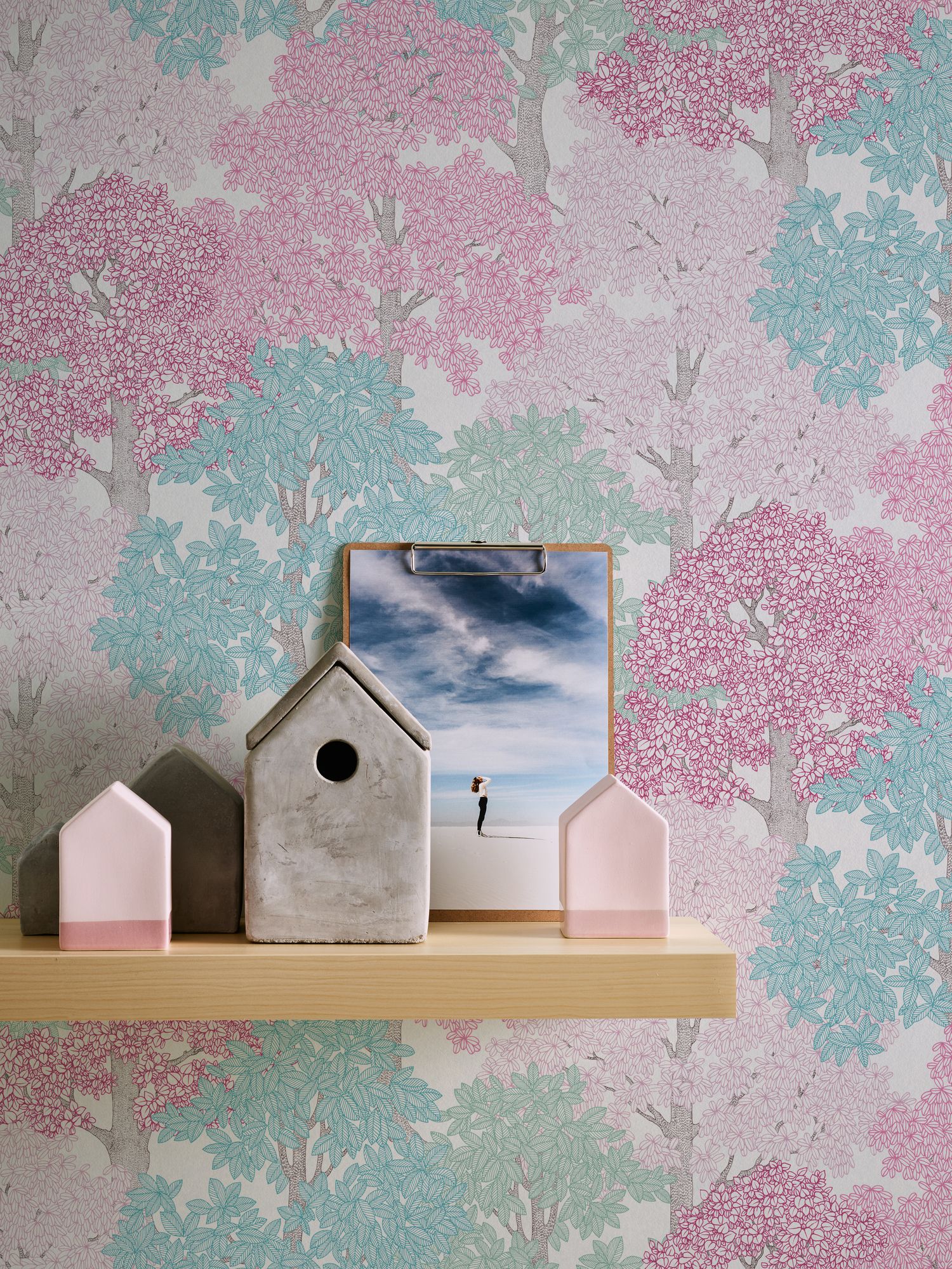 Architects Paper Floral Impression, Waldtapete, rosa, blau 377535