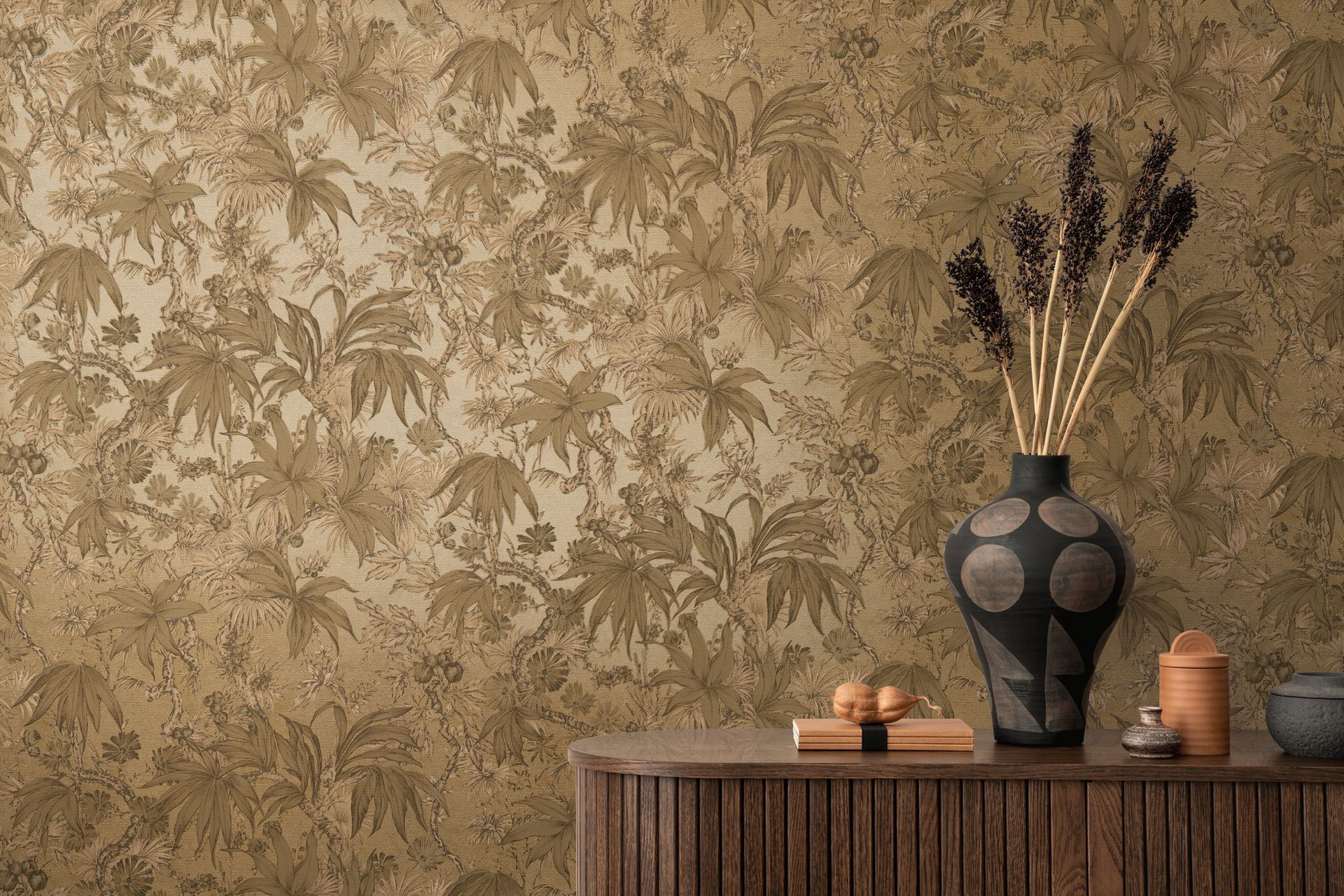 Vliestapete Floral - Dschungel, braun, metallic, A.S. Création 790472 Vliestapete Floral - Dschungel, braun, metallic, A.S. Création 790472