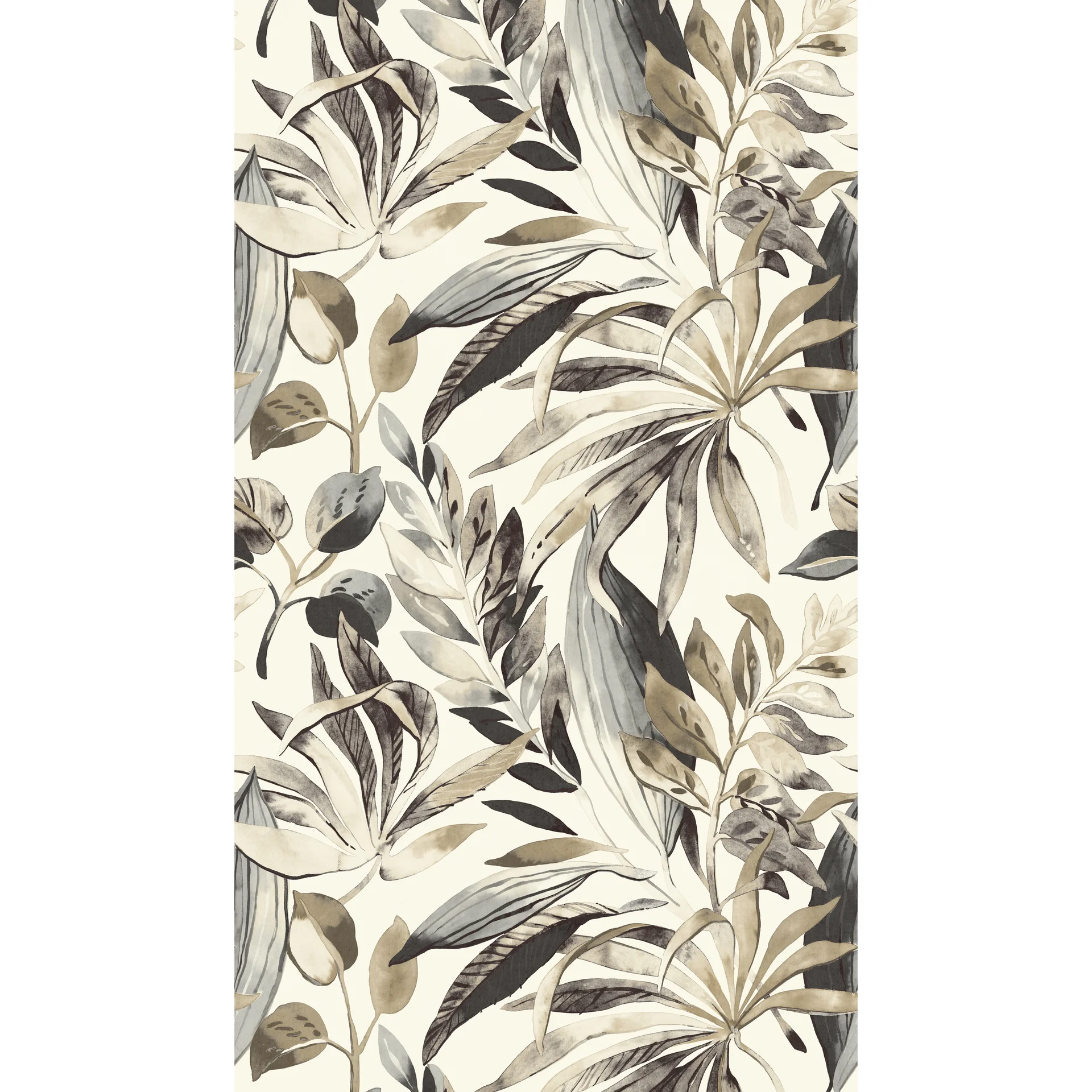 Vliestapete Palmenblätter Creme-Grau Grandeco OROM 2 A71701