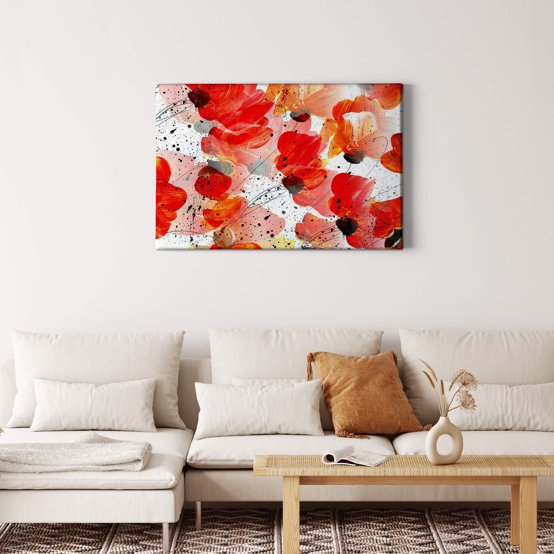 Leinwandbild Blumen, rot, 70x50 cm DD123415
