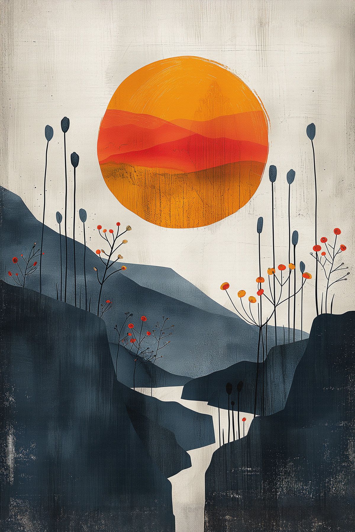 Leinwand Skandi Sunset 80 x 120 cm