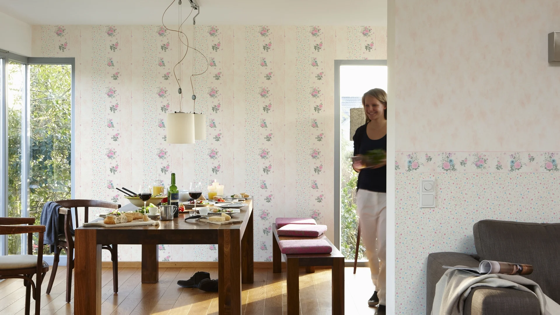Raumbild 3 Livingwalls DJOOZ 2 35875-2 Rosa Floral