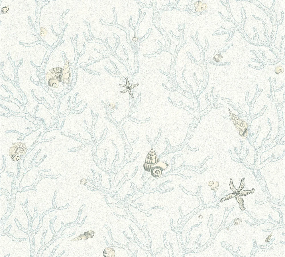 Versace wallpaper Versace 3, Design Tapete, silber, blau 344963 Dekorbild