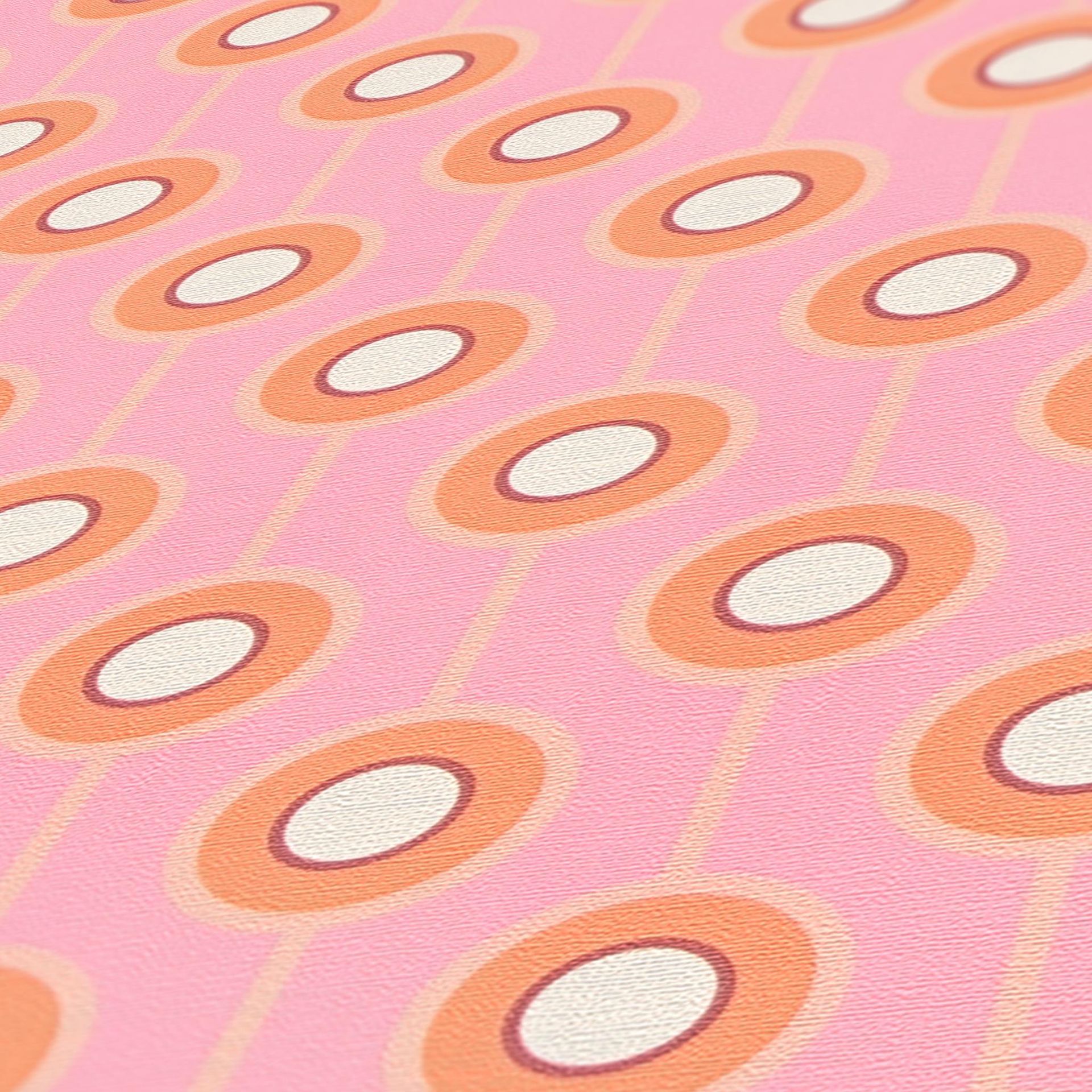 A.S. Création Retro Chic, Grafische Tapete, pink, orange 395373