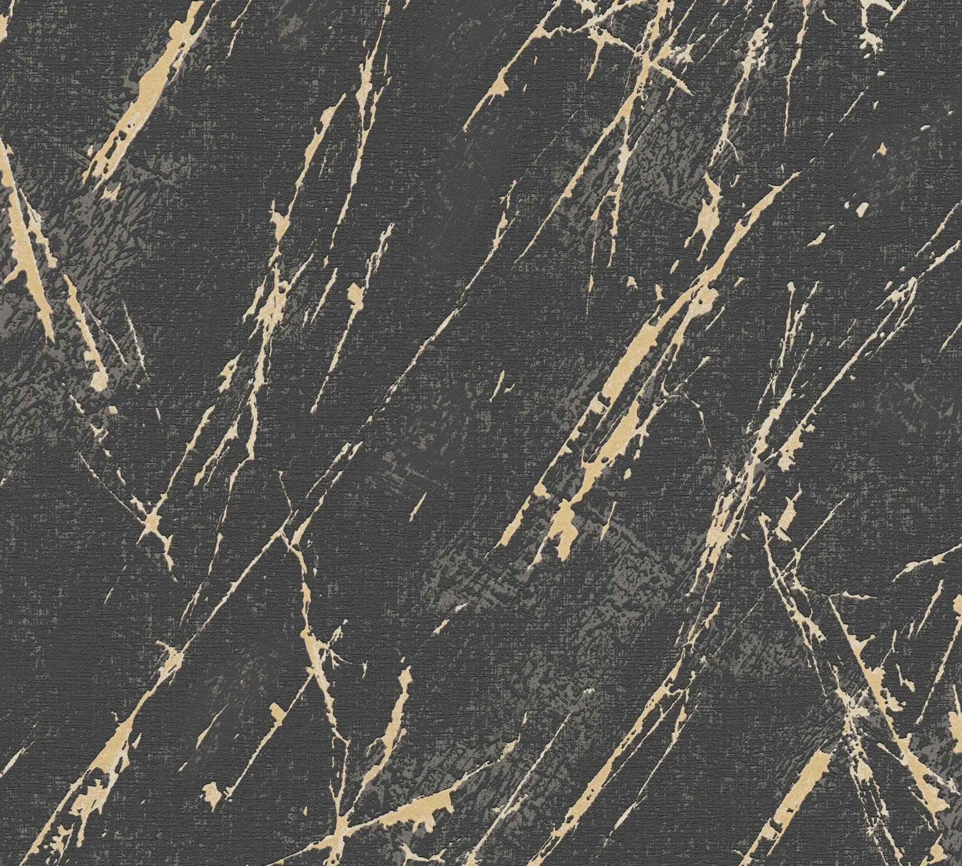 A.S. Création Casual Living, Marmoroptik, schwarz, gold und metallic 393362 Dekorbild