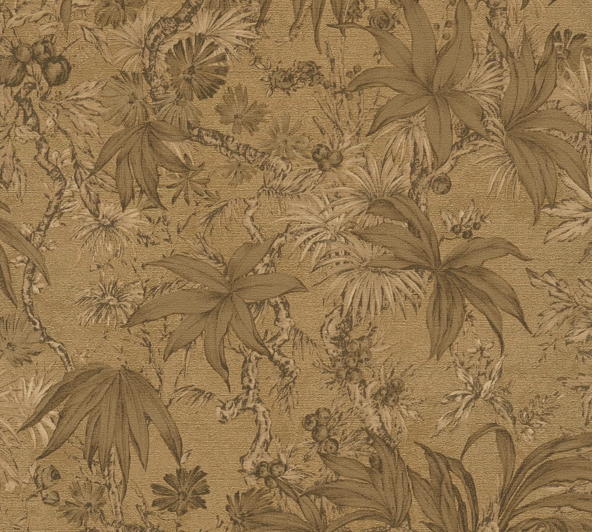 Vliestapete Floral - Dschungel, braun, metallic, A.S. Création 790472 Vliestapete Floral - Dschungel, braun, metallic, A.S. Création 790472