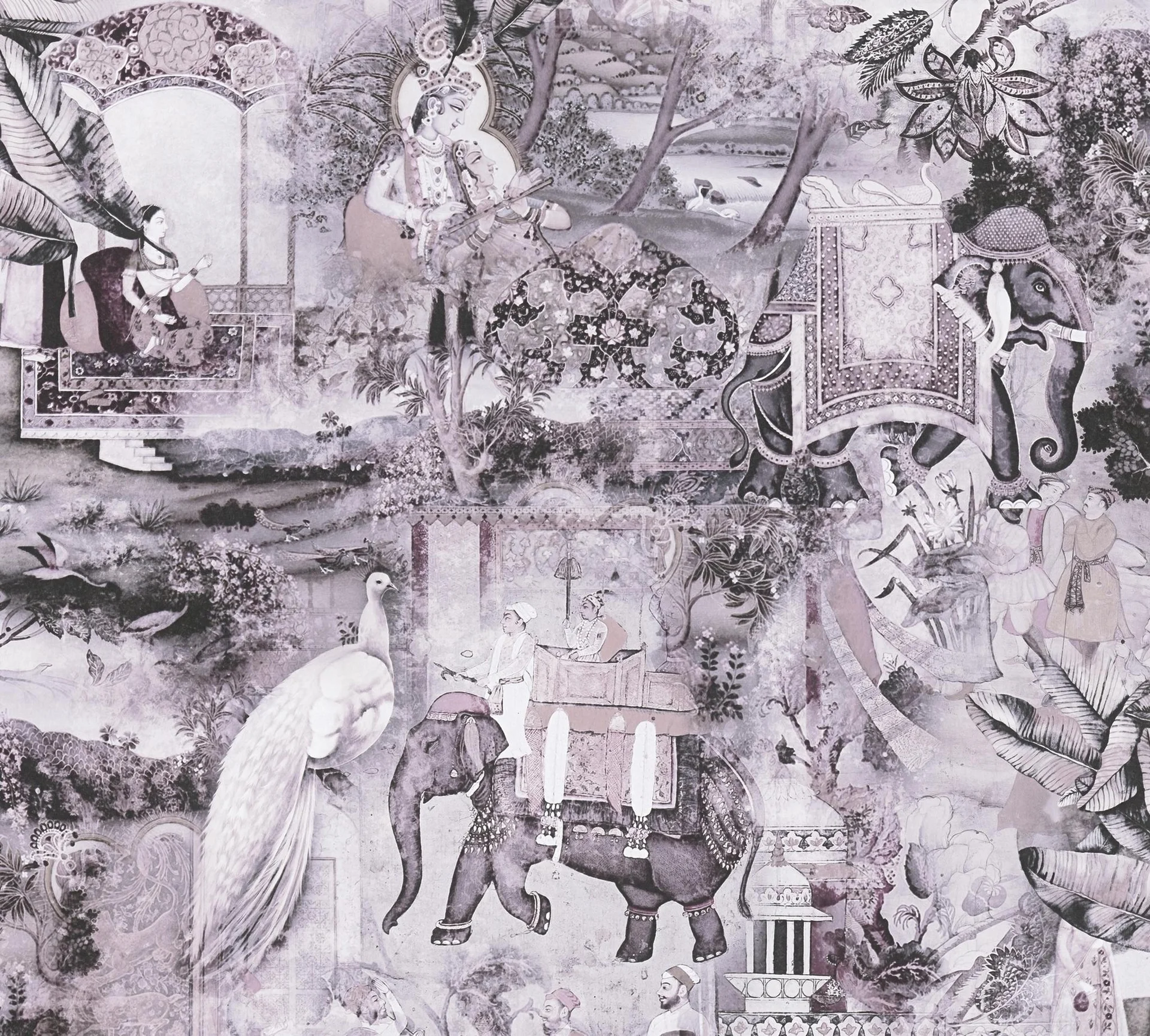 A.S. Création Dream Flowery, Orientalische Tapete, bunt, rosa 381731 Dekorbild