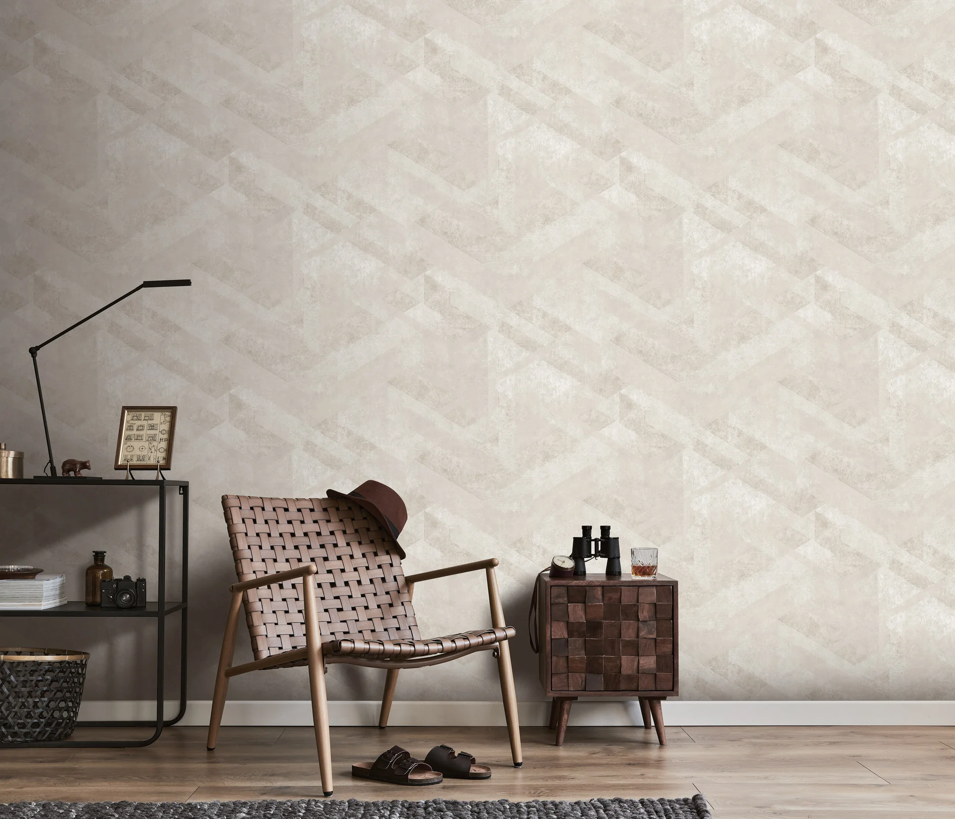 Geometrietapete Betonoptik beige Erismann 1035302