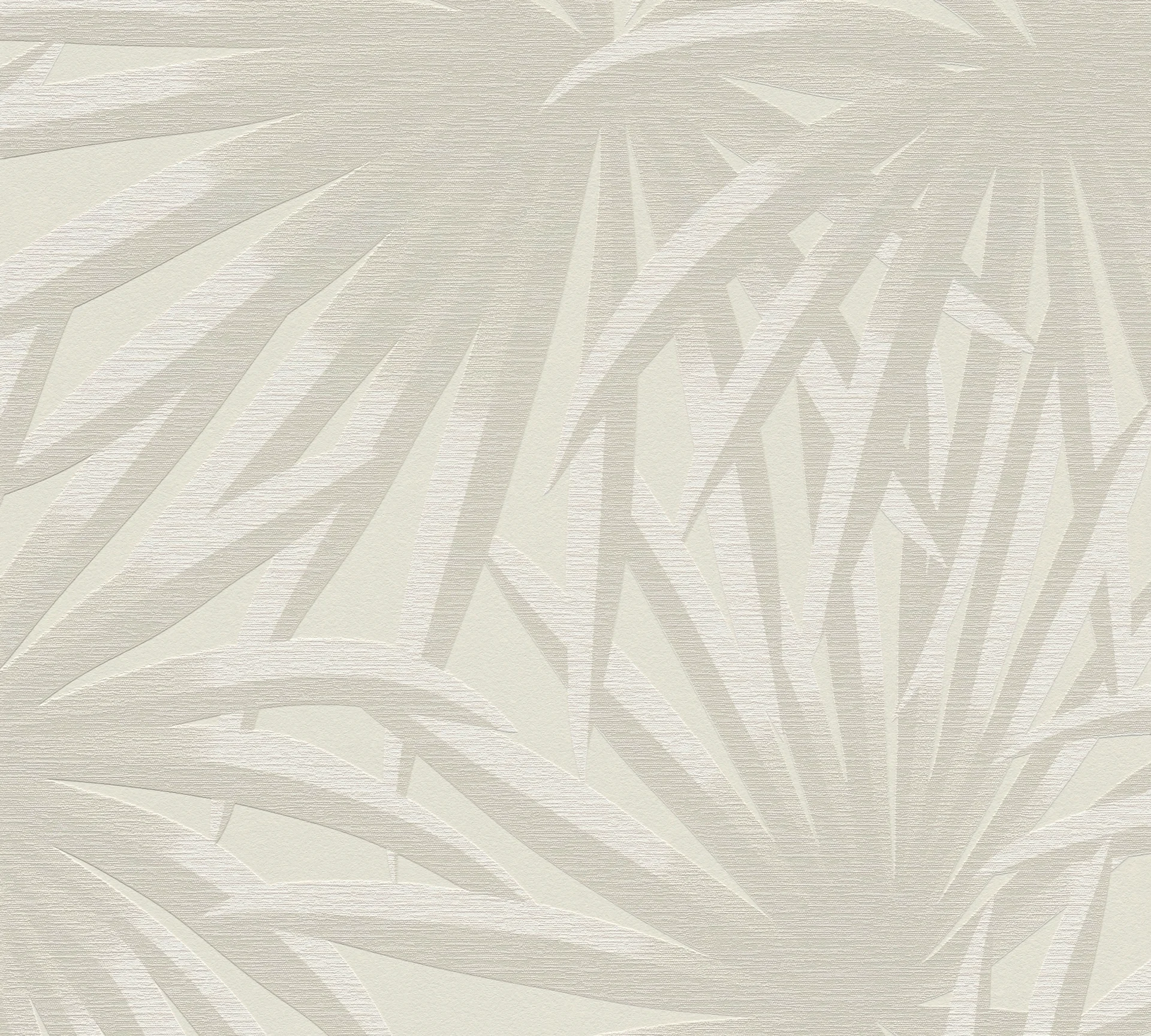 A.S. Création Casual Living, Palmenblätter, creme und hellgrau 393381 Dekorbild