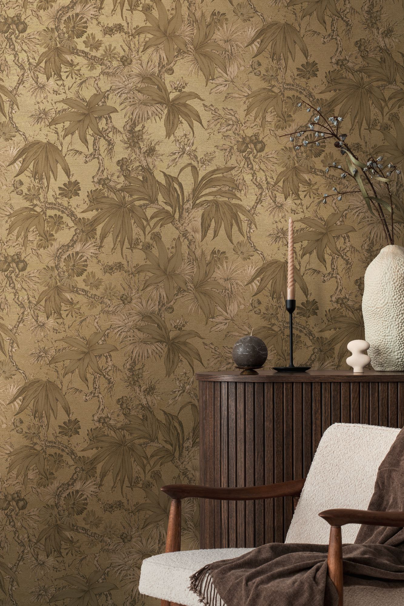 Vliestapete Floral - Dschungel, braun, metallic, A.S. Création 790472 Vliestapete Floral - Dschungel, braun, metallic, A.S. Création 790472