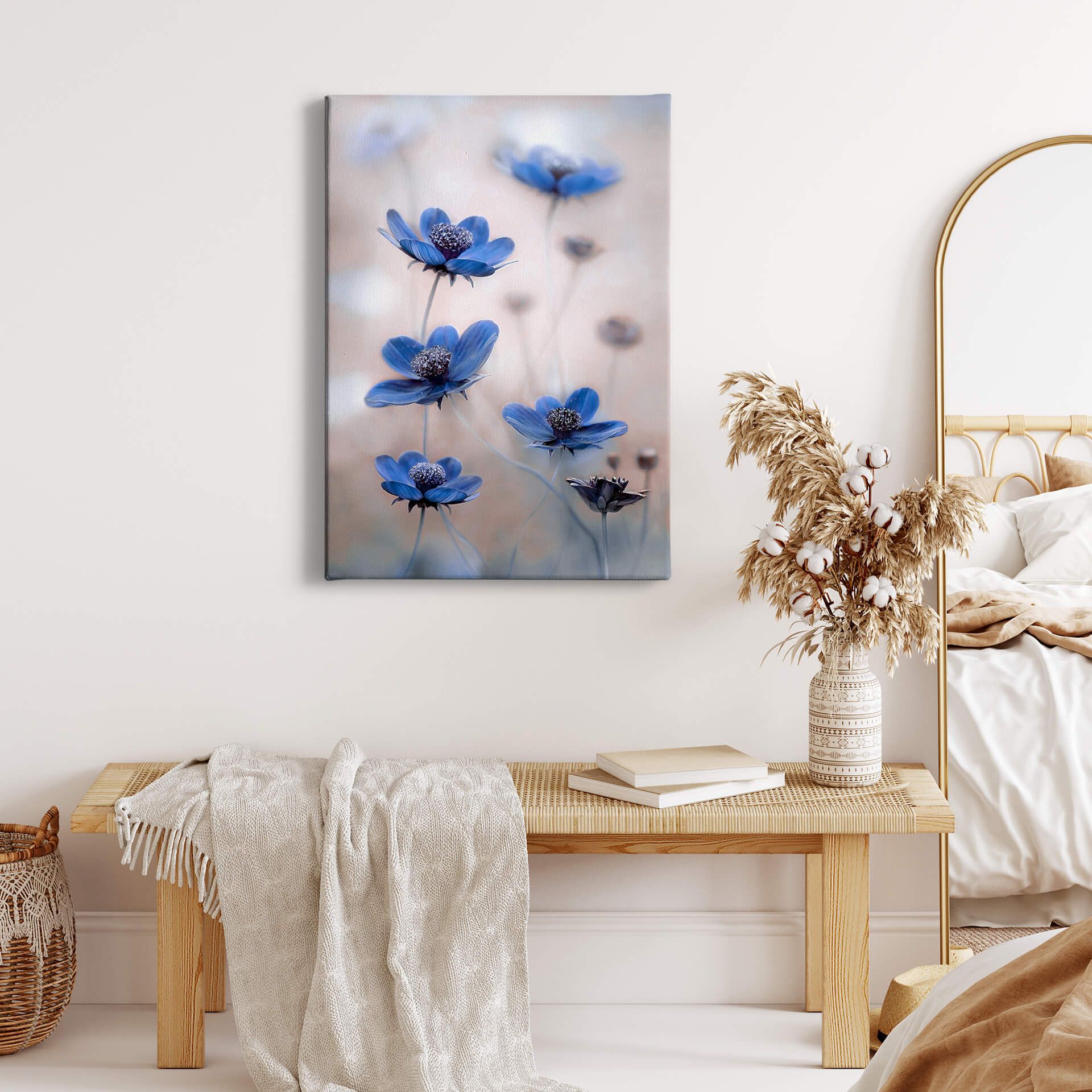 Leinwandbild Blumen, blau, 50x70 cm DD123117