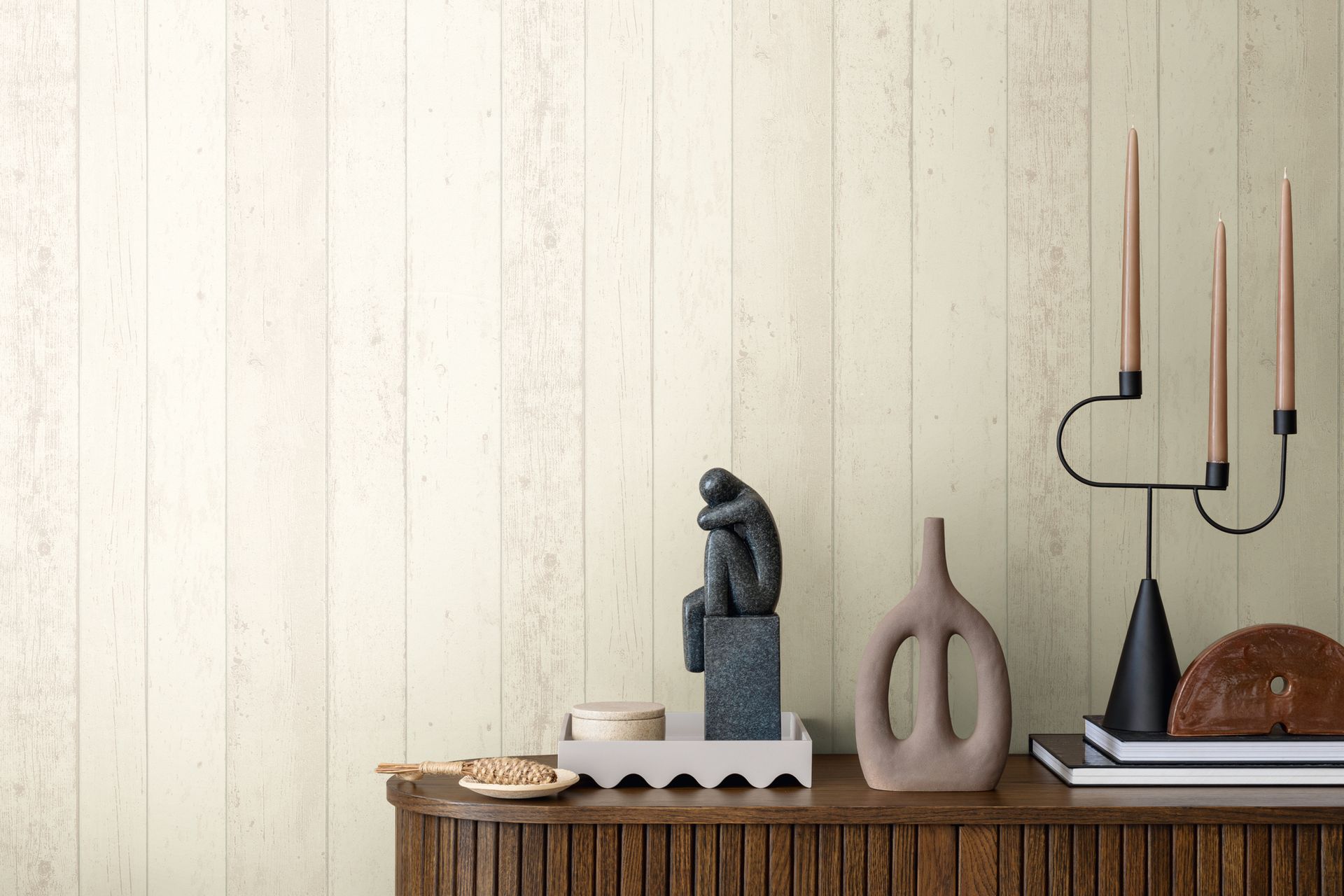 A.S. Création Best of Wood`n Stone 2nd Edition, Tapete in Holzoptik, weiß, grau 855046
