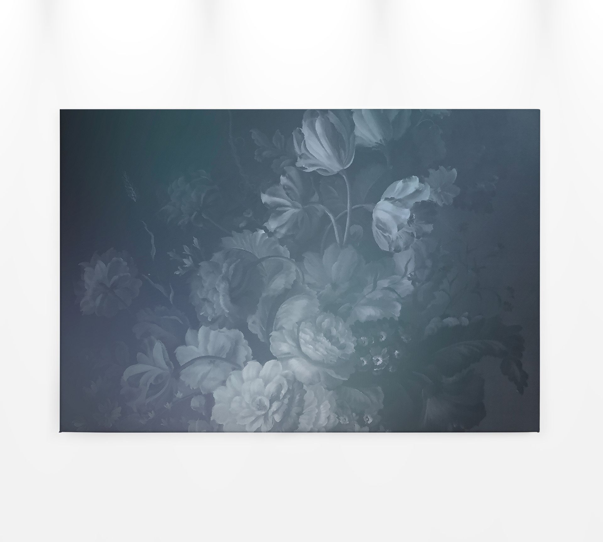 Leinwandbild Blumen, dunkelblau, 90x60 cm DD120490