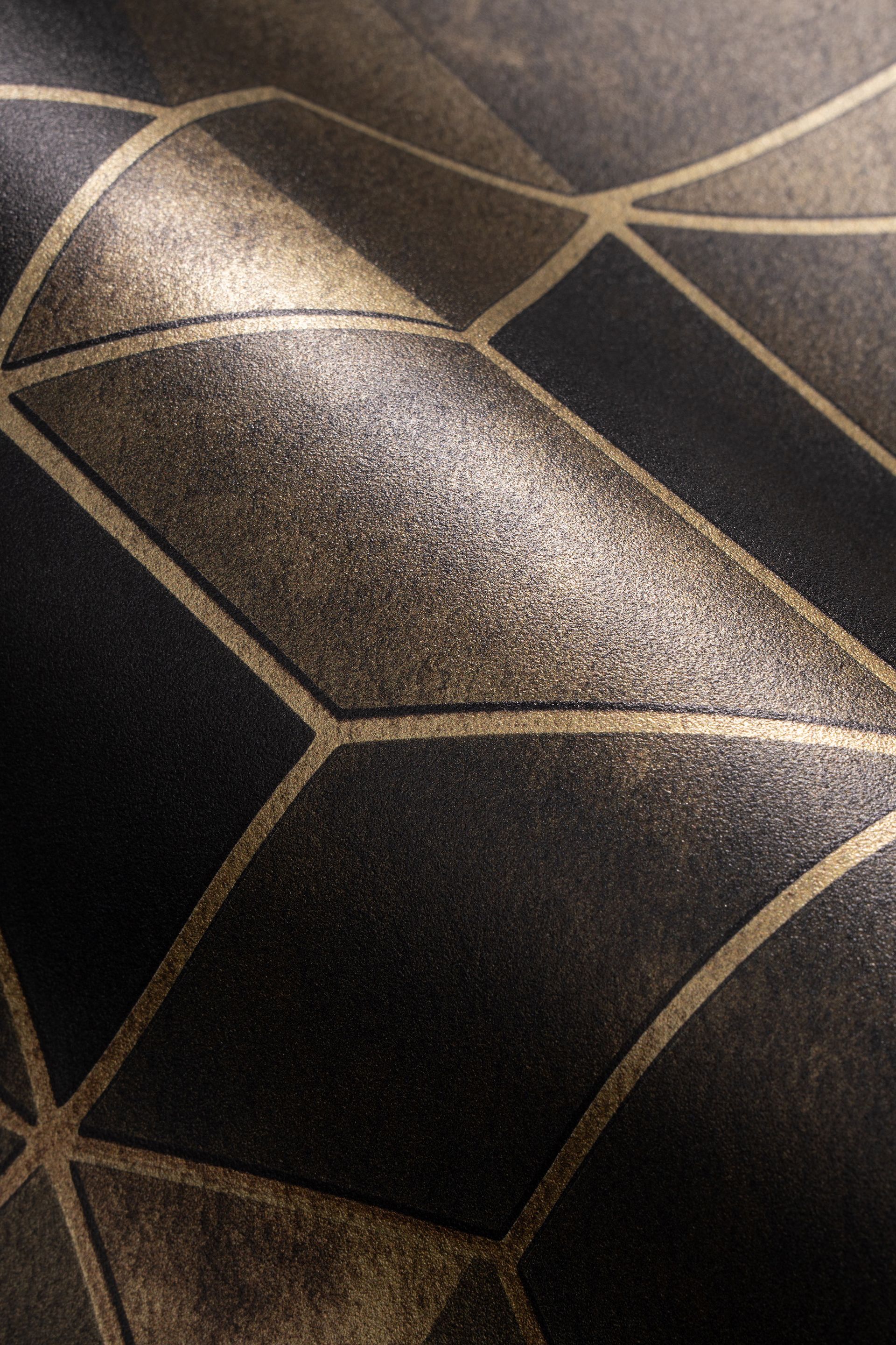 Vliestapete Art Deco Geometrie anthrazit gold metallic Vliestapete Art Deco Geometrie anthrazit gold metallic