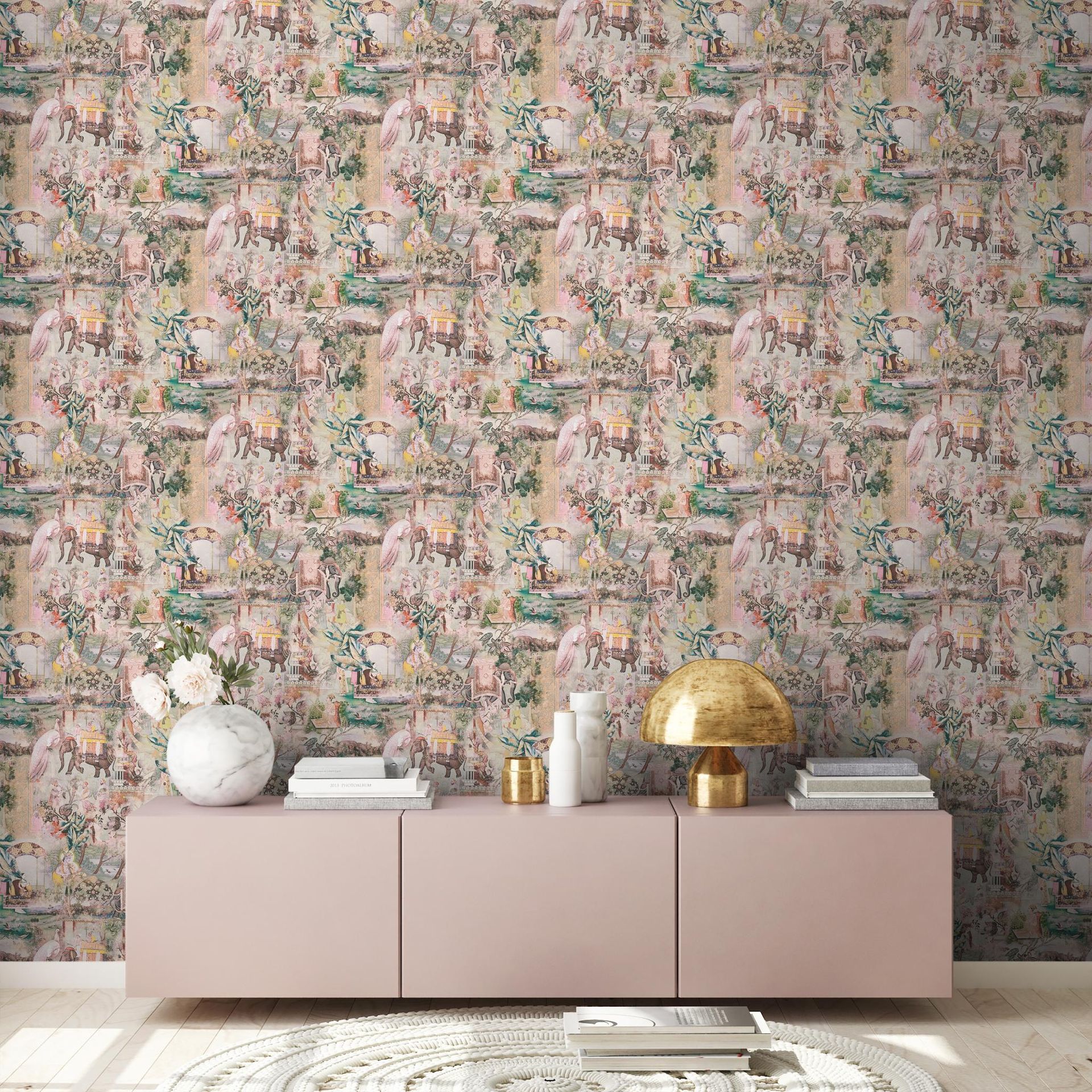 A.S. Création Dream Flowery, Orientalische Tapete, bunt, beige 381732