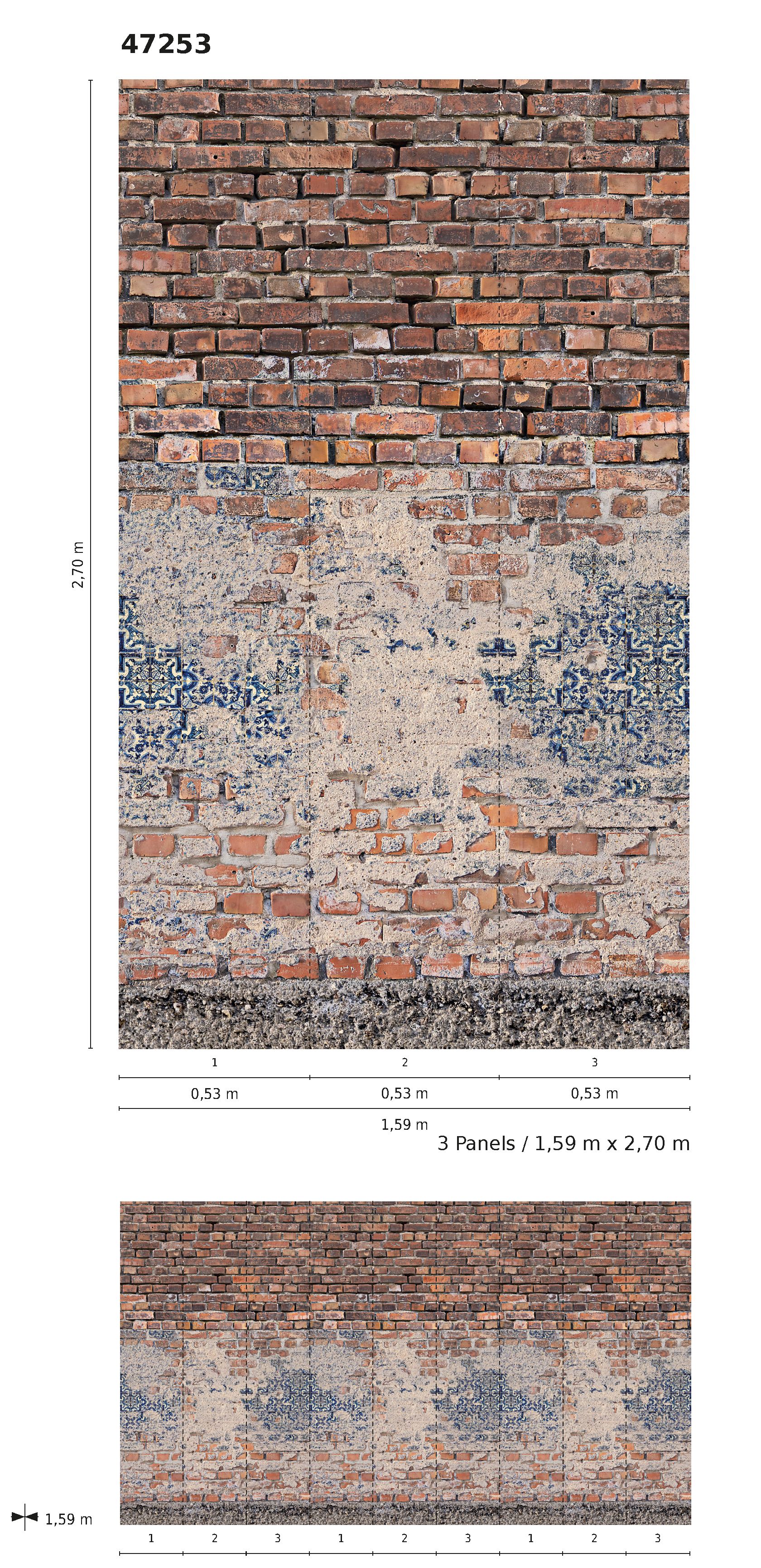 Marburg Smart Art Easy, Holz/Stein, rot, blau 47253
