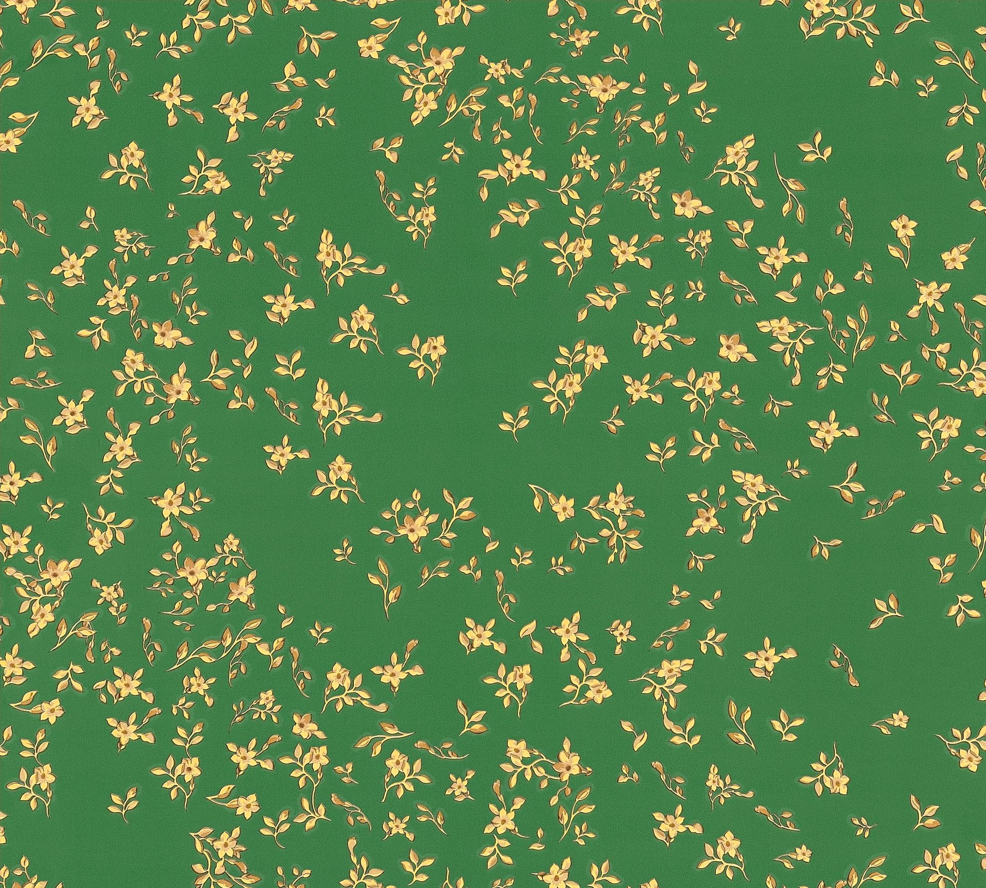 Versace wallpaper Versace 4, Florale Tapete, grün, gold 935856