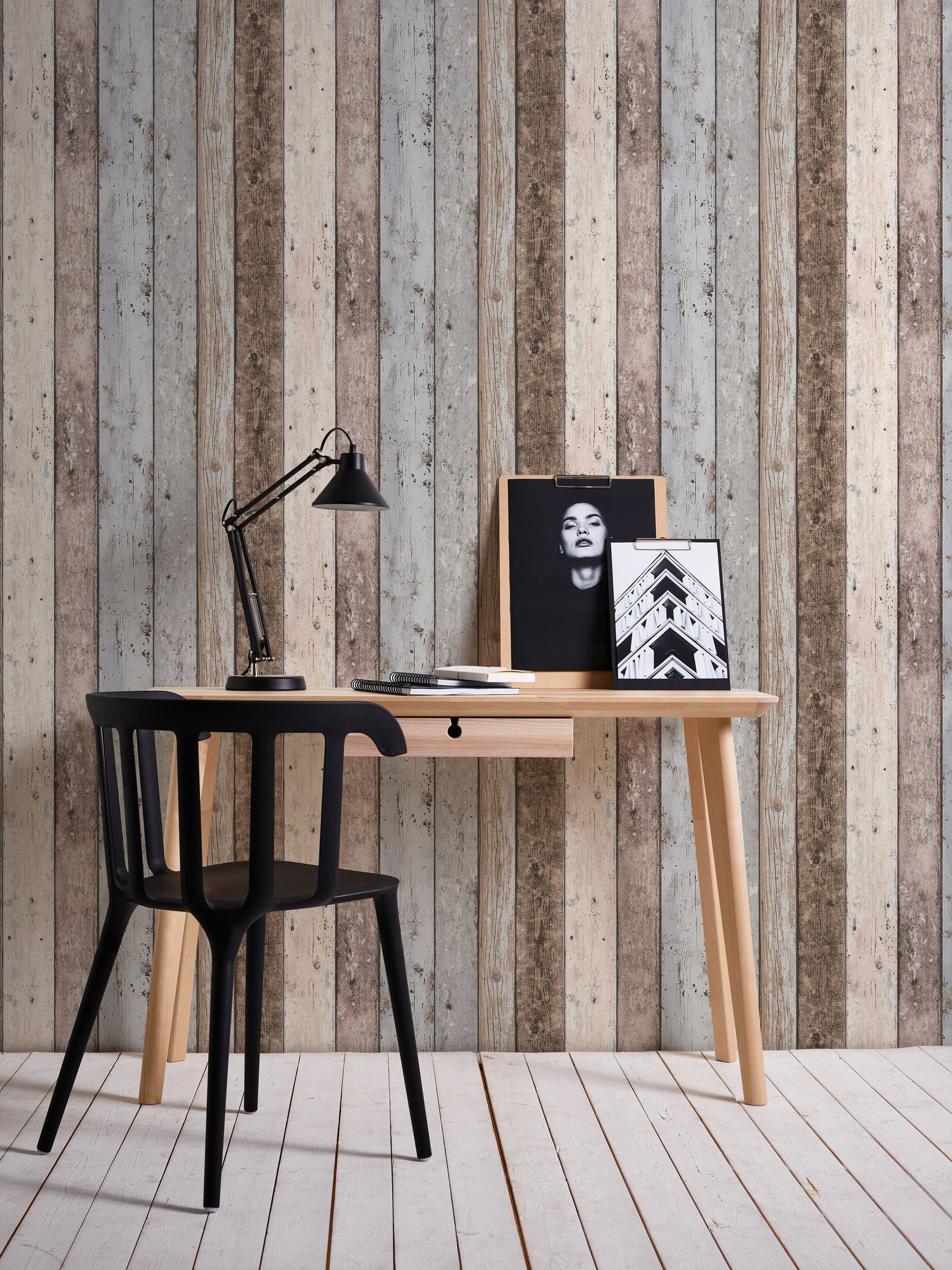 A.S. Création Best of Wood`n Stone 2nd Edition, Tapete in Holzoptik, braun, blau 855039