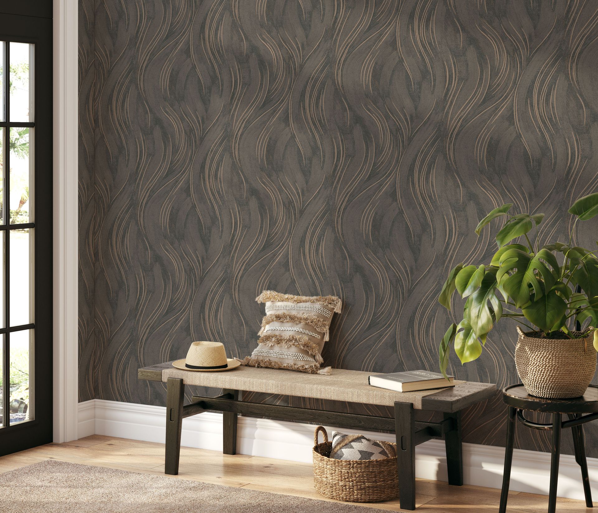 Designtapete Vliestapete anthrazit Erismann 1045611 Designtapete Vliestapete anthrazit Erismann 1045611