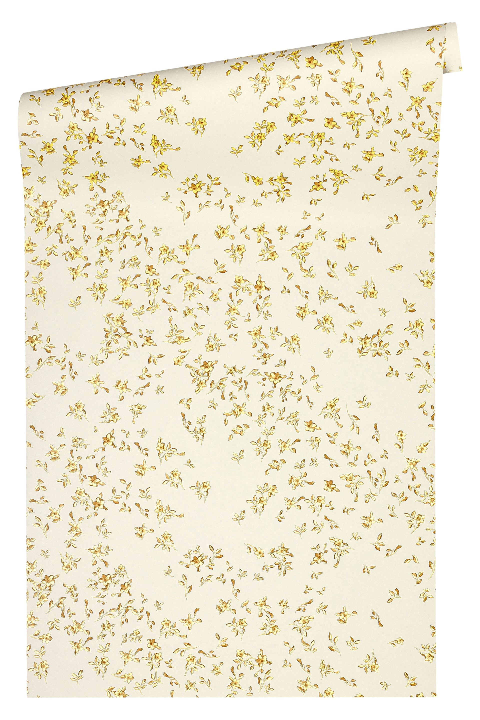 Versace wallpaper Versace 4, Florale Tapete, gold, gelb 935855