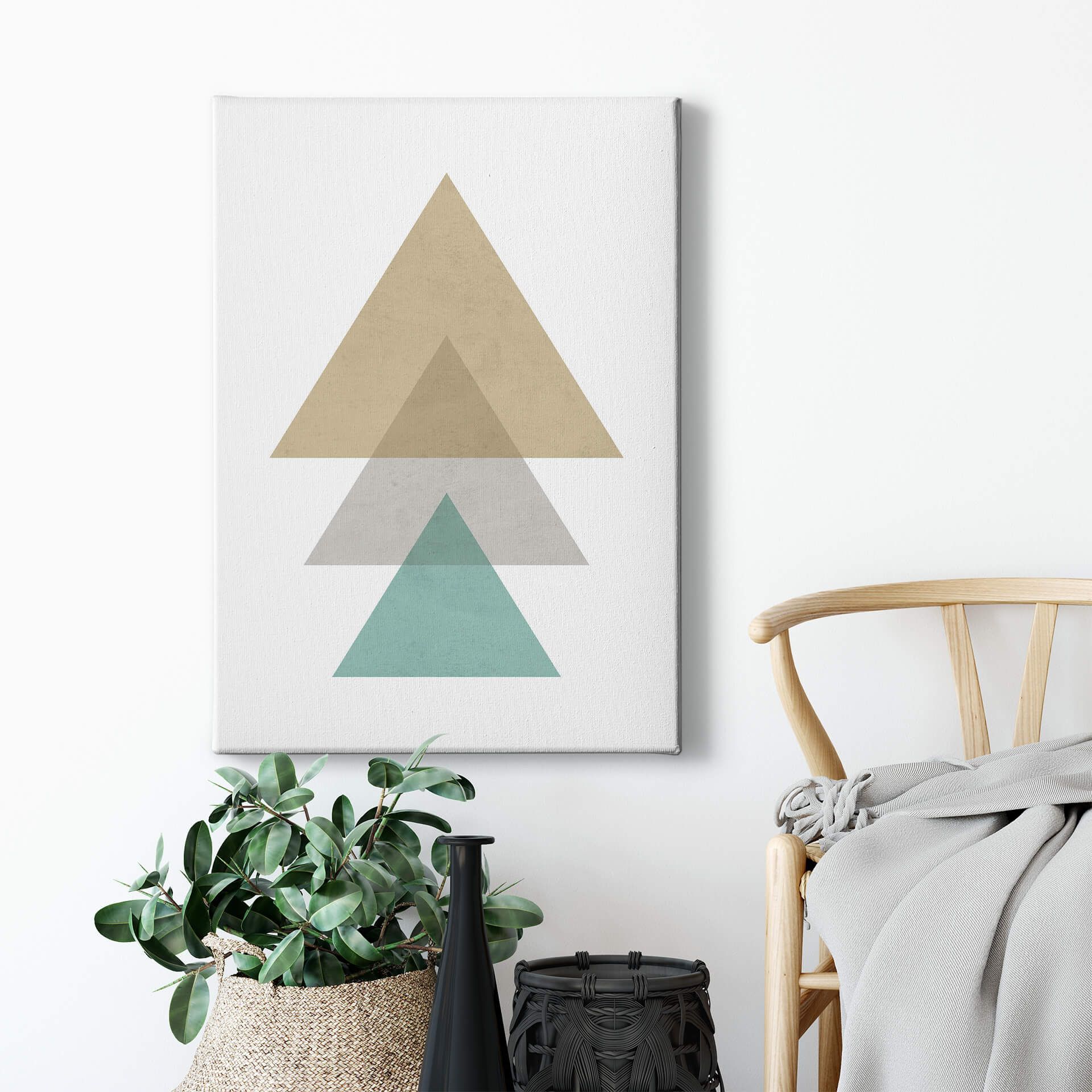 Leinwandbild Dreieck, beige, 50x70 cm DD123164