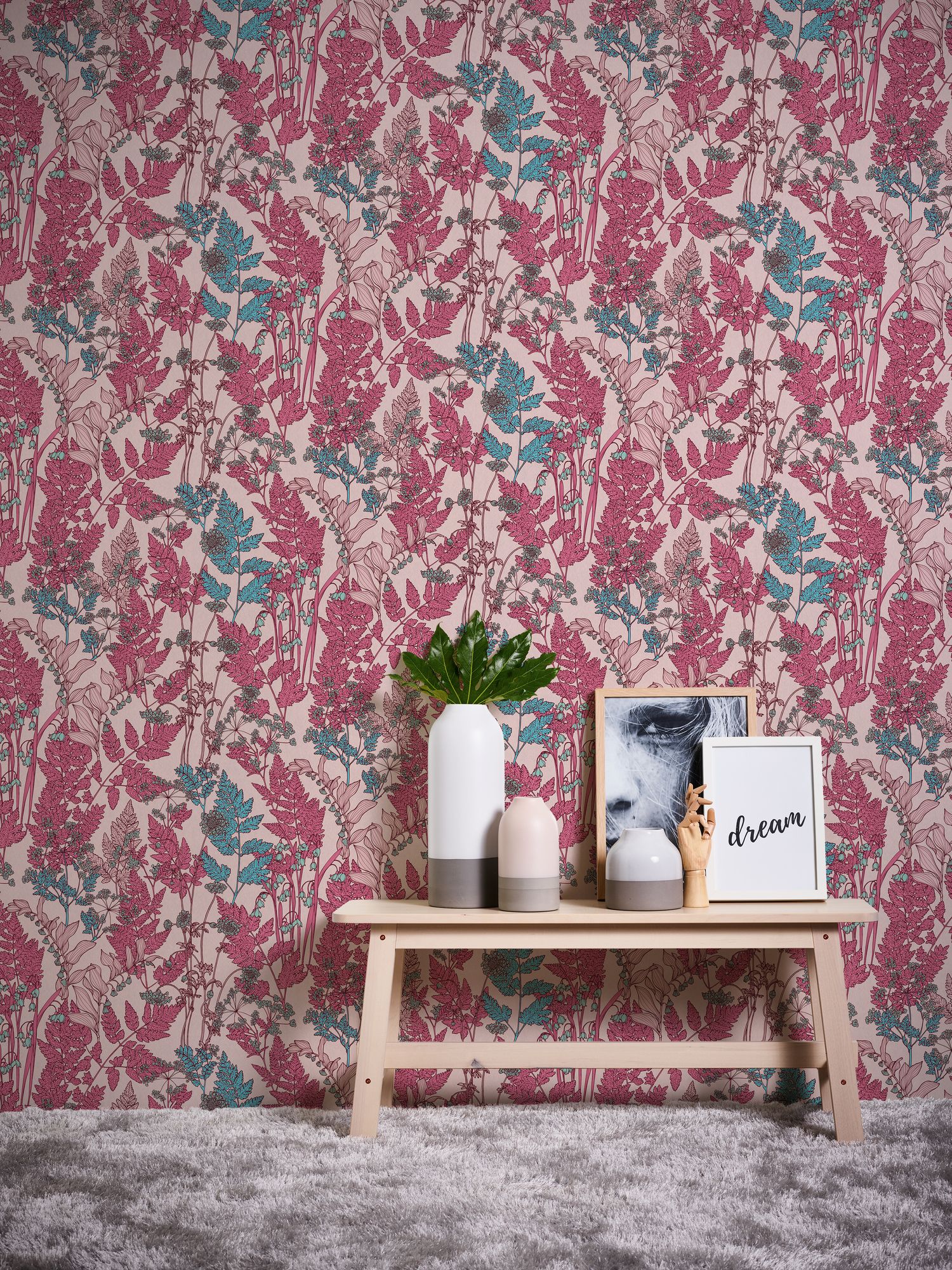 Architects Paper Floral Impression, Florale Tapete, rosa, rot 377518