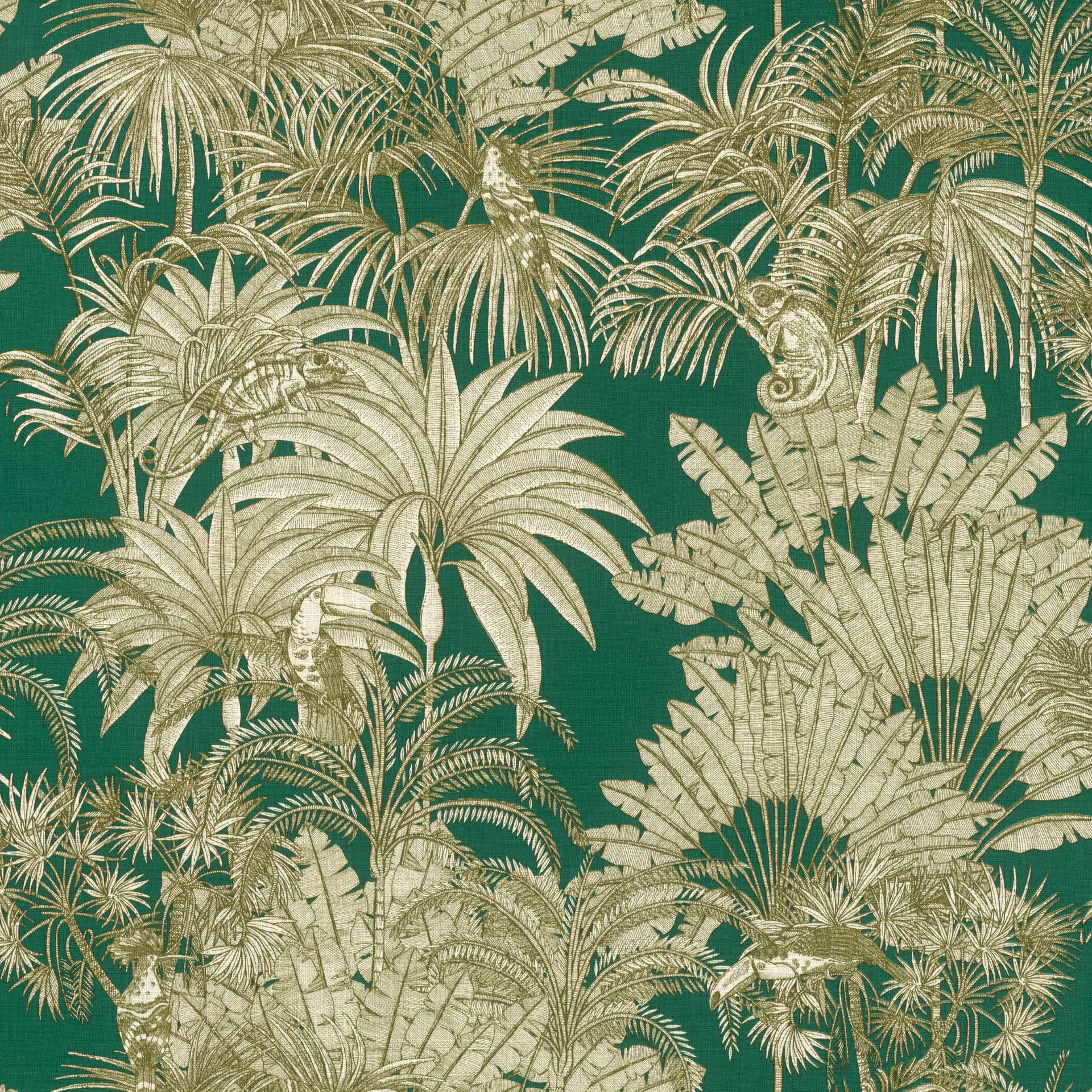 Rasch Selection Vinyl/Vlies, Botanical, grün oliv 461435 Dekorbild