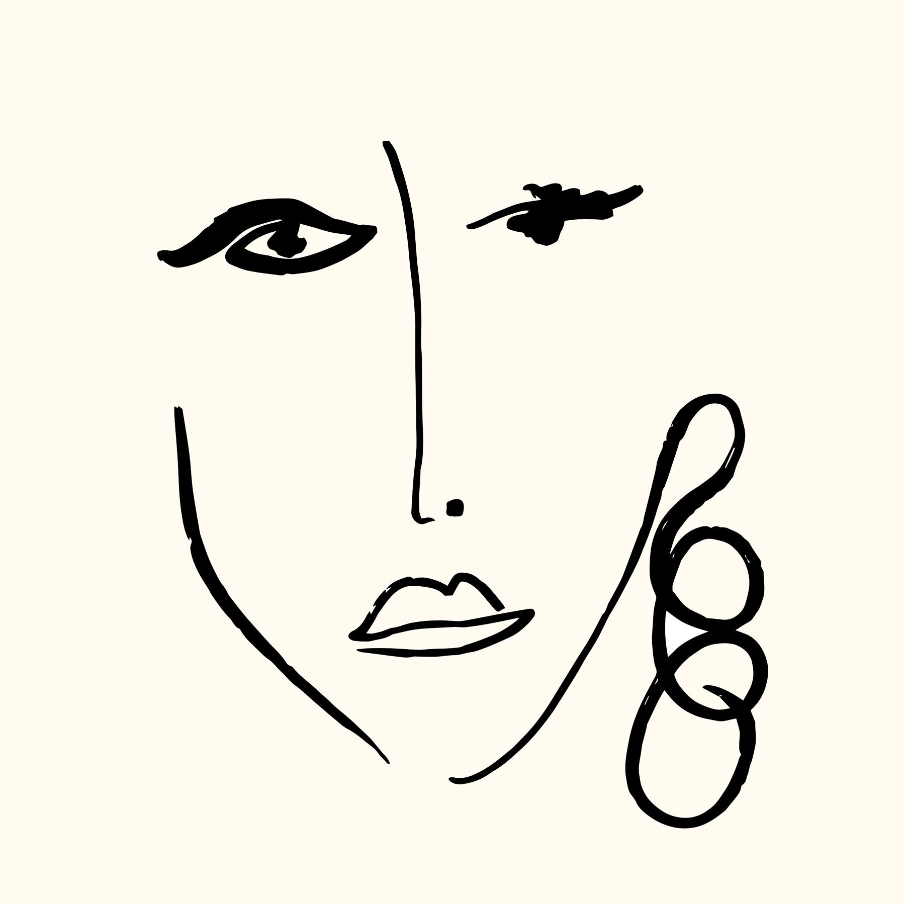 Leinwand Faces III 60 x 60 cm