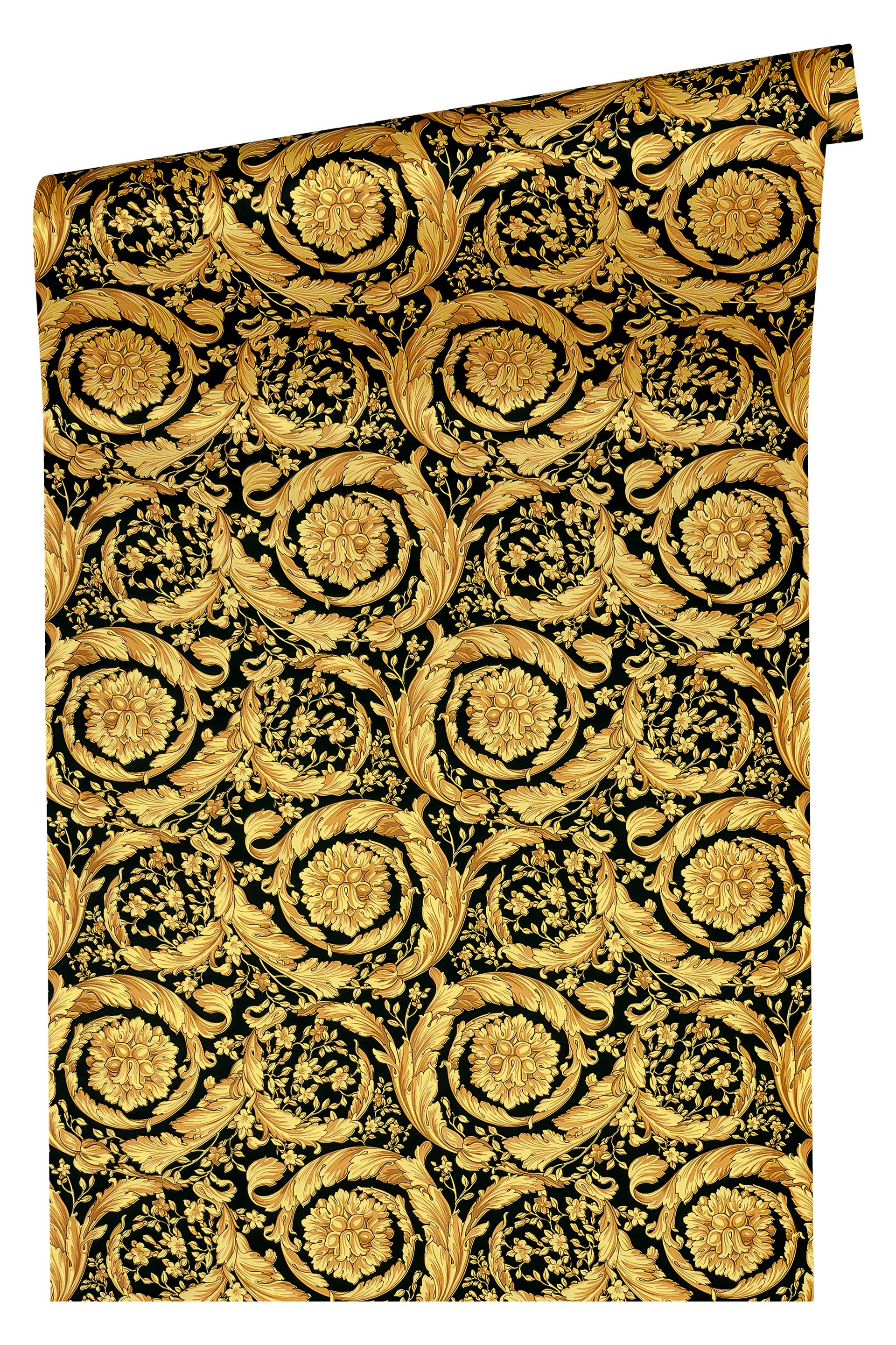 Versace wallpaper Versace 3, Design Tapete, gold, schwarz 935834