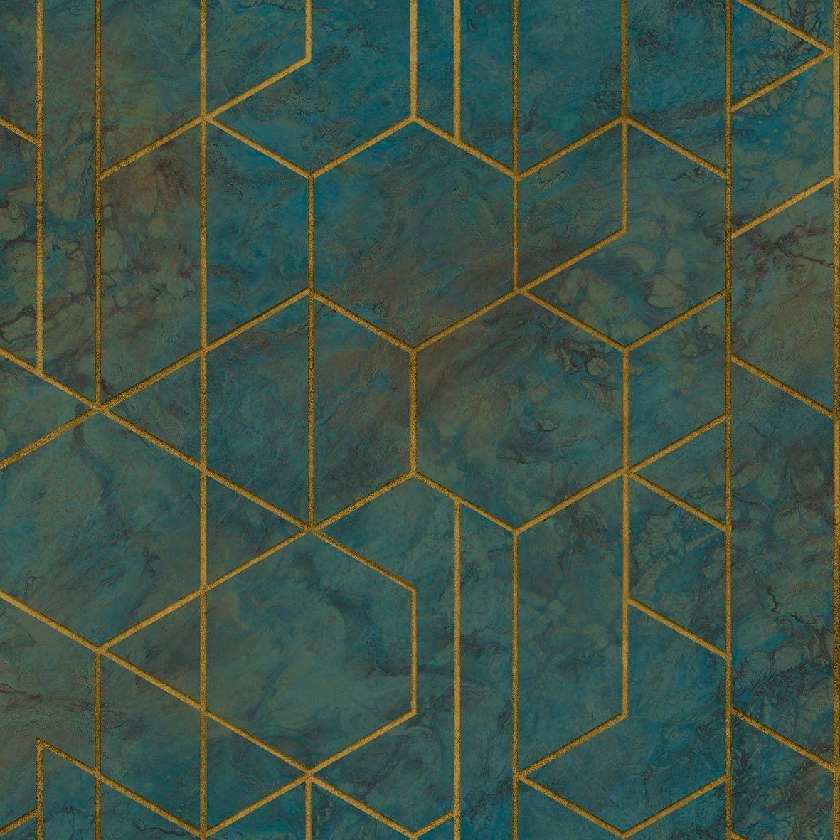 Grandeco geometrische Tapete grün-gold WL2501 Grandeco geometrische Tapete grün-gold WL2501