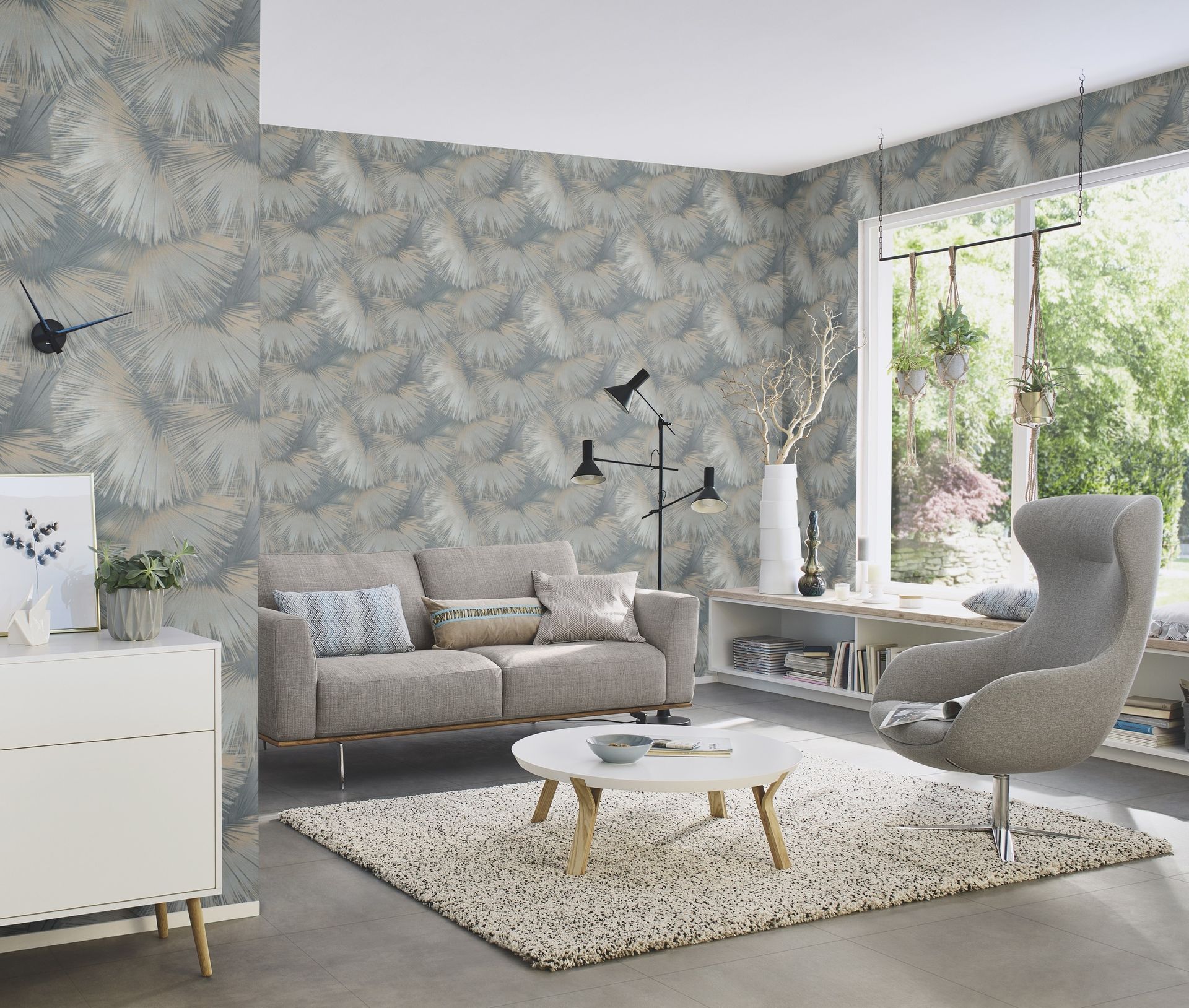 Vliestapete Palmblätter grün-taupe 659764 Vliestapete Palmblätter grün-taupe 659764
