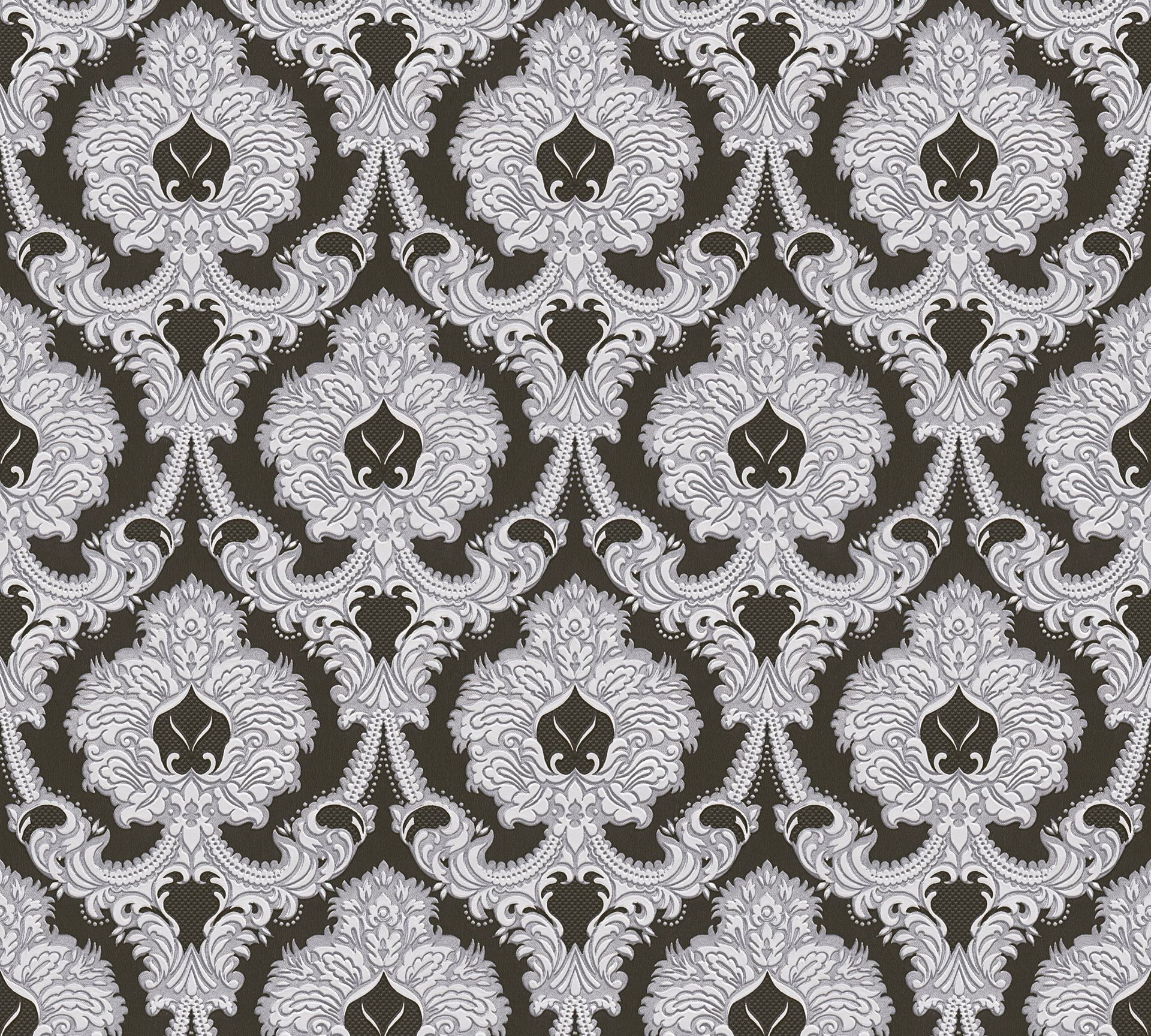 Produktscan A.S. Création Concerto 3, Barock Tapete, silber, schwarz 310347 Dekorbild