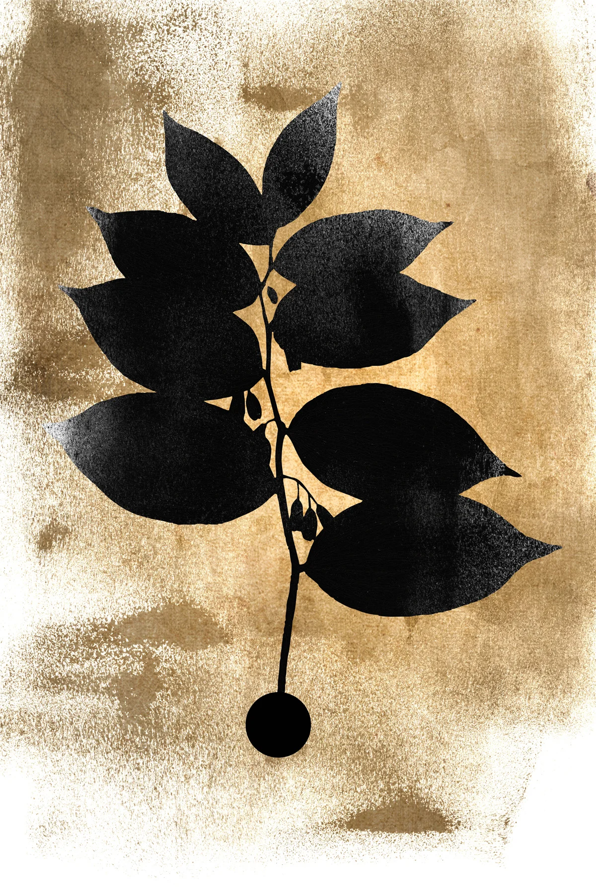 Leinwand Dark Leafs 40 x 60 cm
