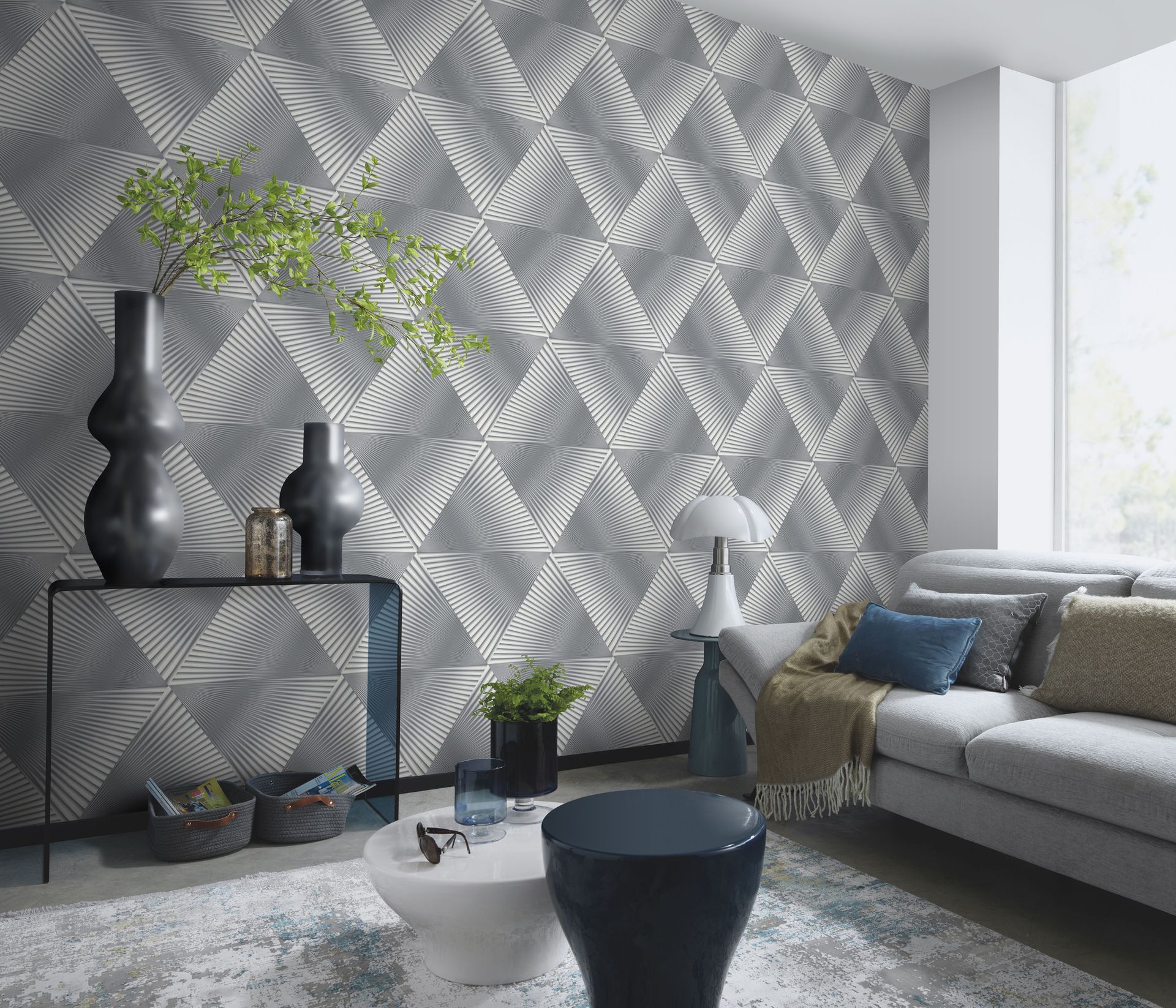 Vliestapete Geometrisch grau Erismann 1040410