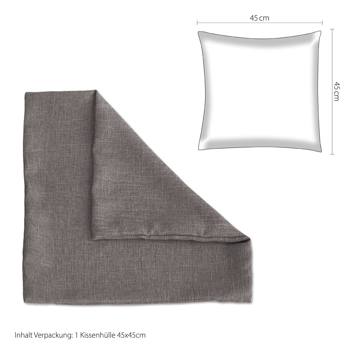 Kissenhülle IW525072 Grau River 45x45cm Kissenhülle IW525072 Grau River 45x45cm
