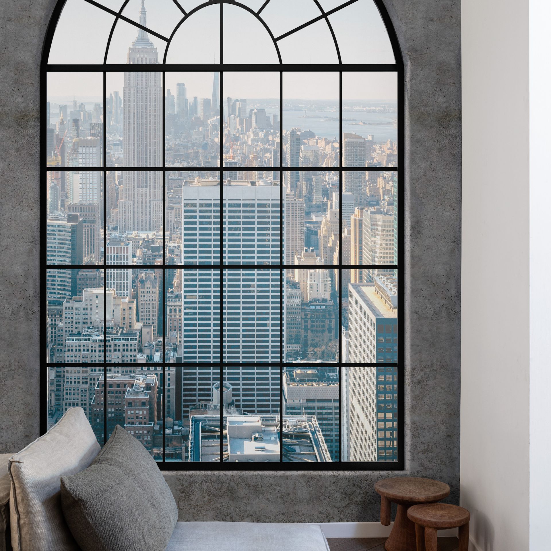 Fototapete Loftfenster Skyline Urban Betonoptik Grandeco Young Edition ML6201 Fototapete Loftfenster Skyline Urban Betonoptik Grandeco Young Edition ML6201