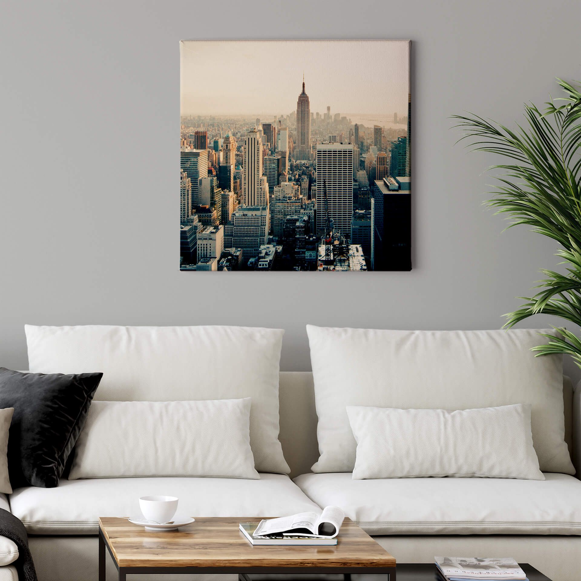 Leinwandbild Skyline New York, beige, 50x50 cm DD123293