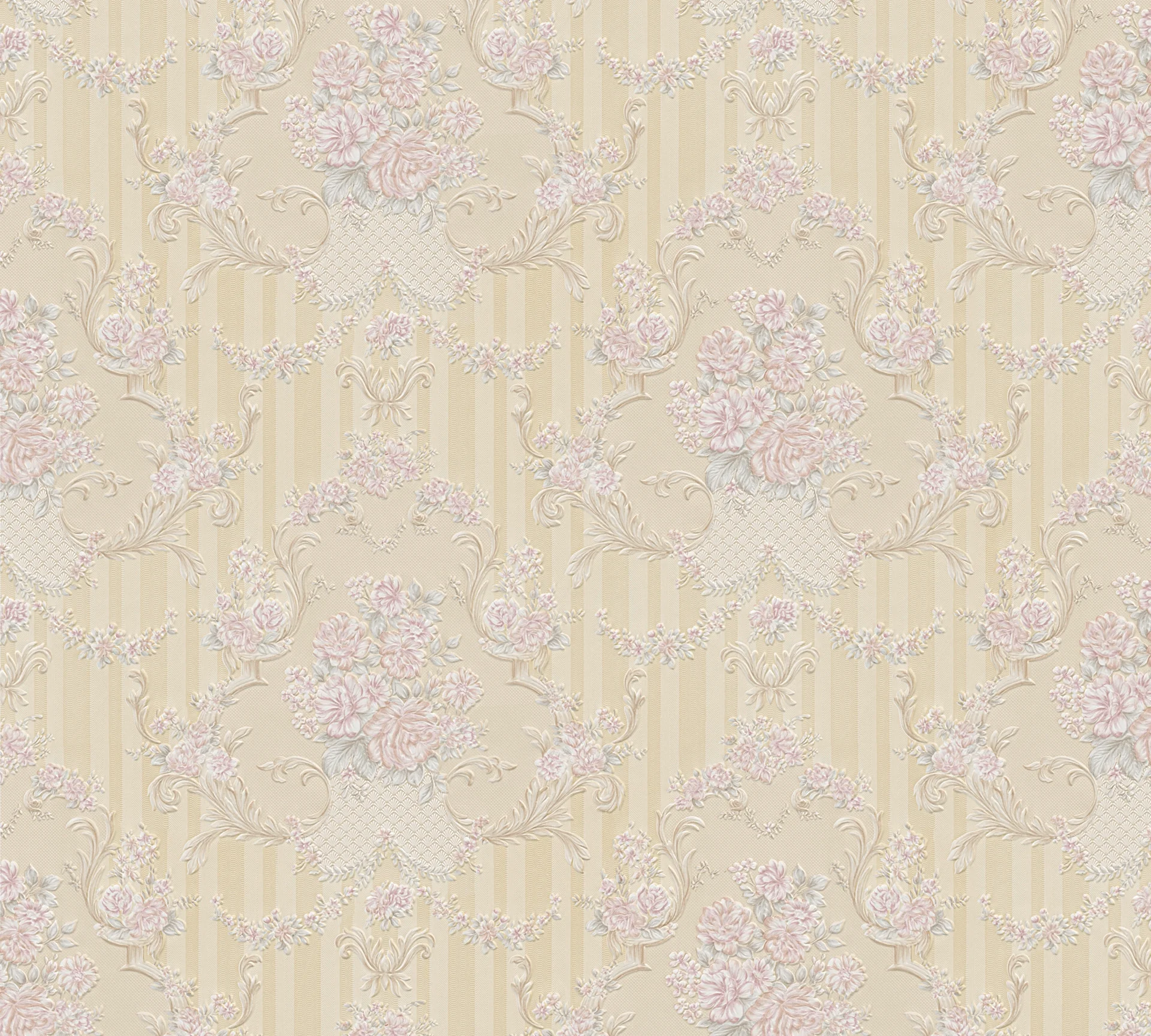 A.S. Création Concerto 3, Barock Tapete, beige, rosa 765789 Dekorbild