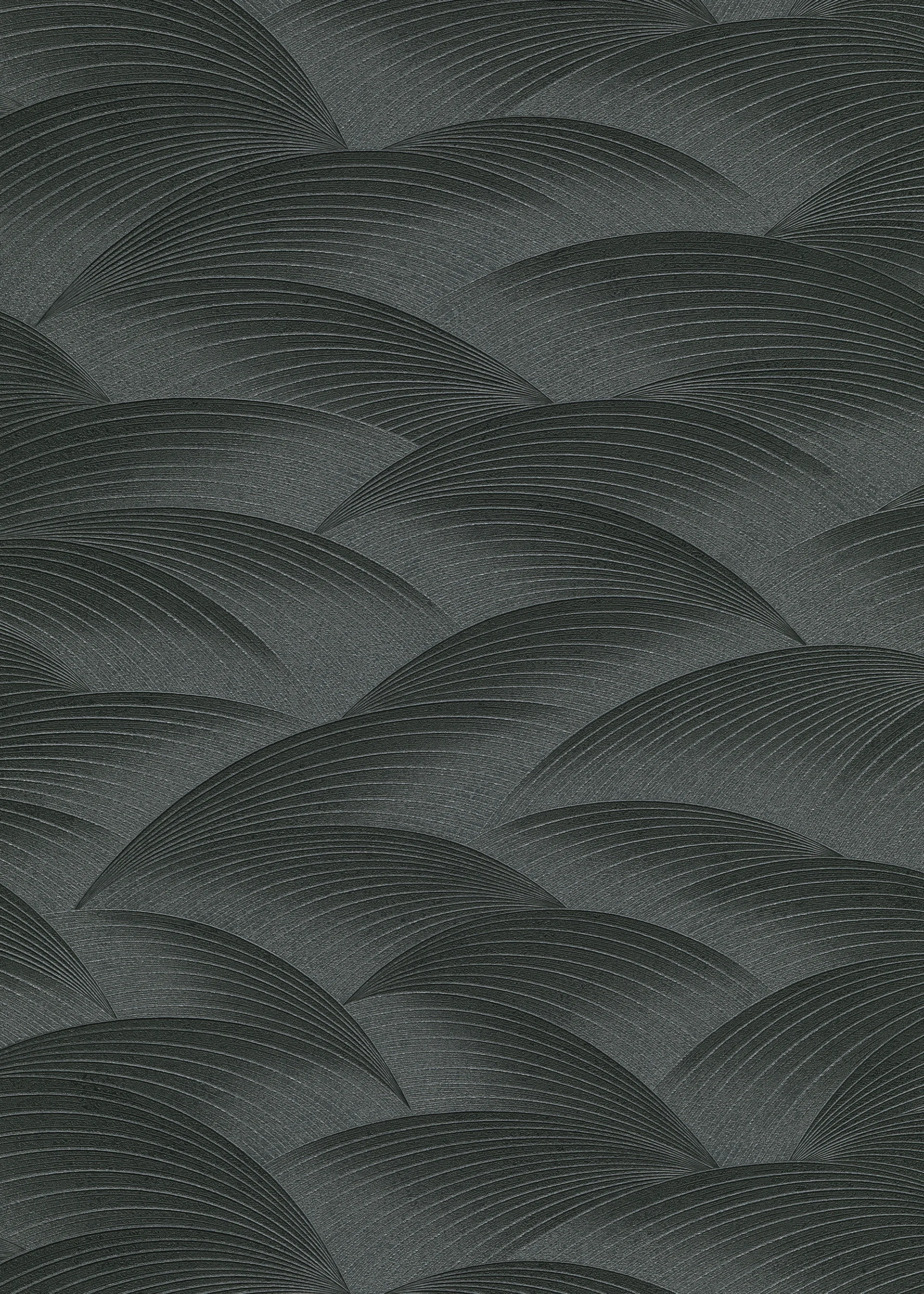 Art-Déco-Tapete Fächermuster dunkelgrau Erismann 1037215