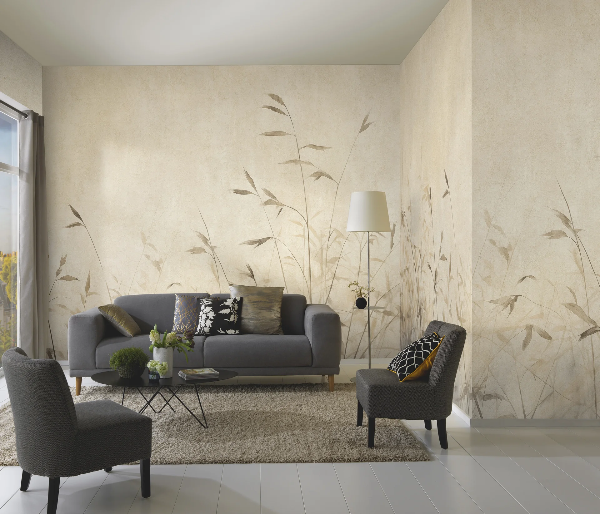 Mustertapete Gräser beige Erismann 220130101 Mustertapete Gräser beige Erismann 220130101