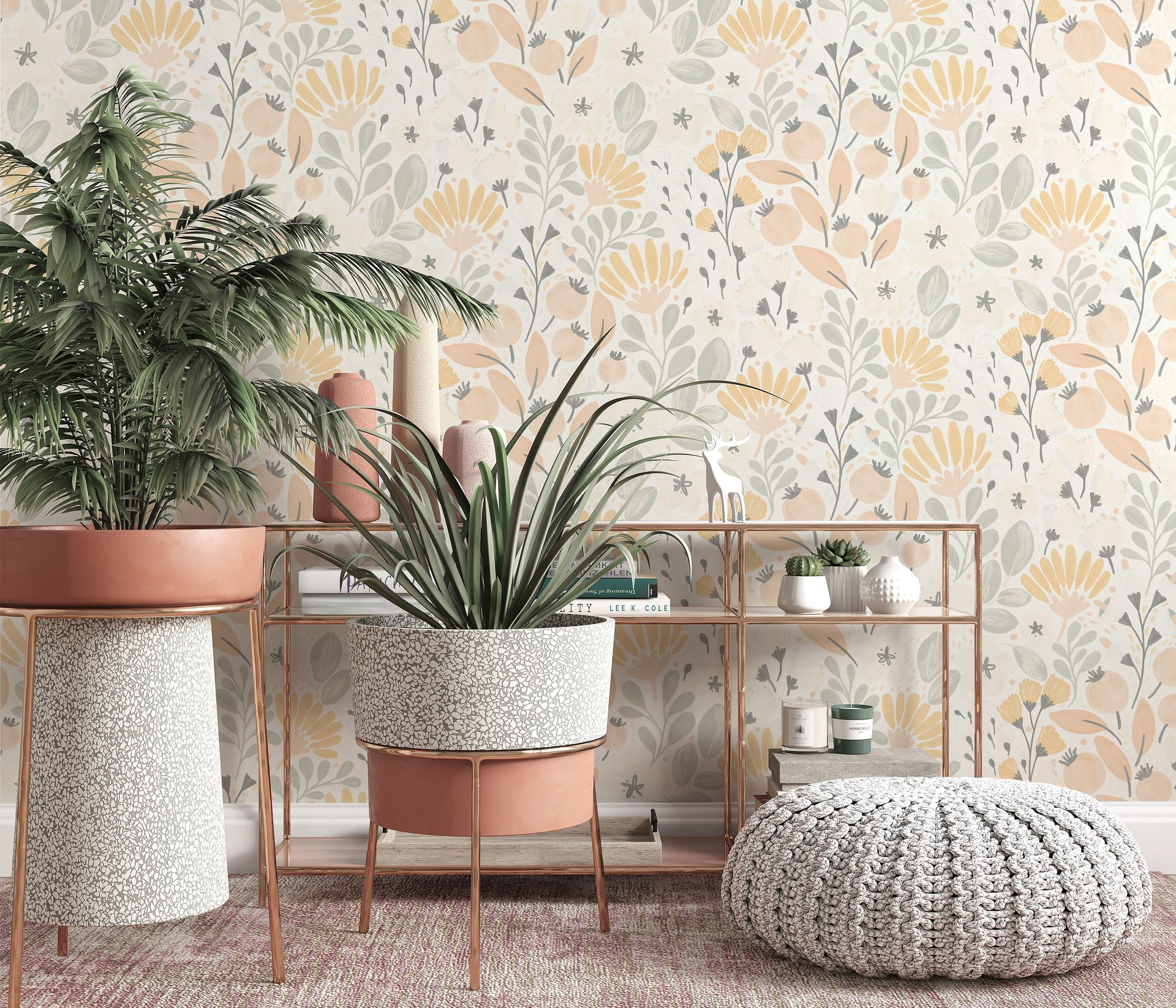 Botanische Tapete Blumenmotiv gelb Erismann 1051805 Botanische Tapete Blumenmotiv gelb Erismann 1051805