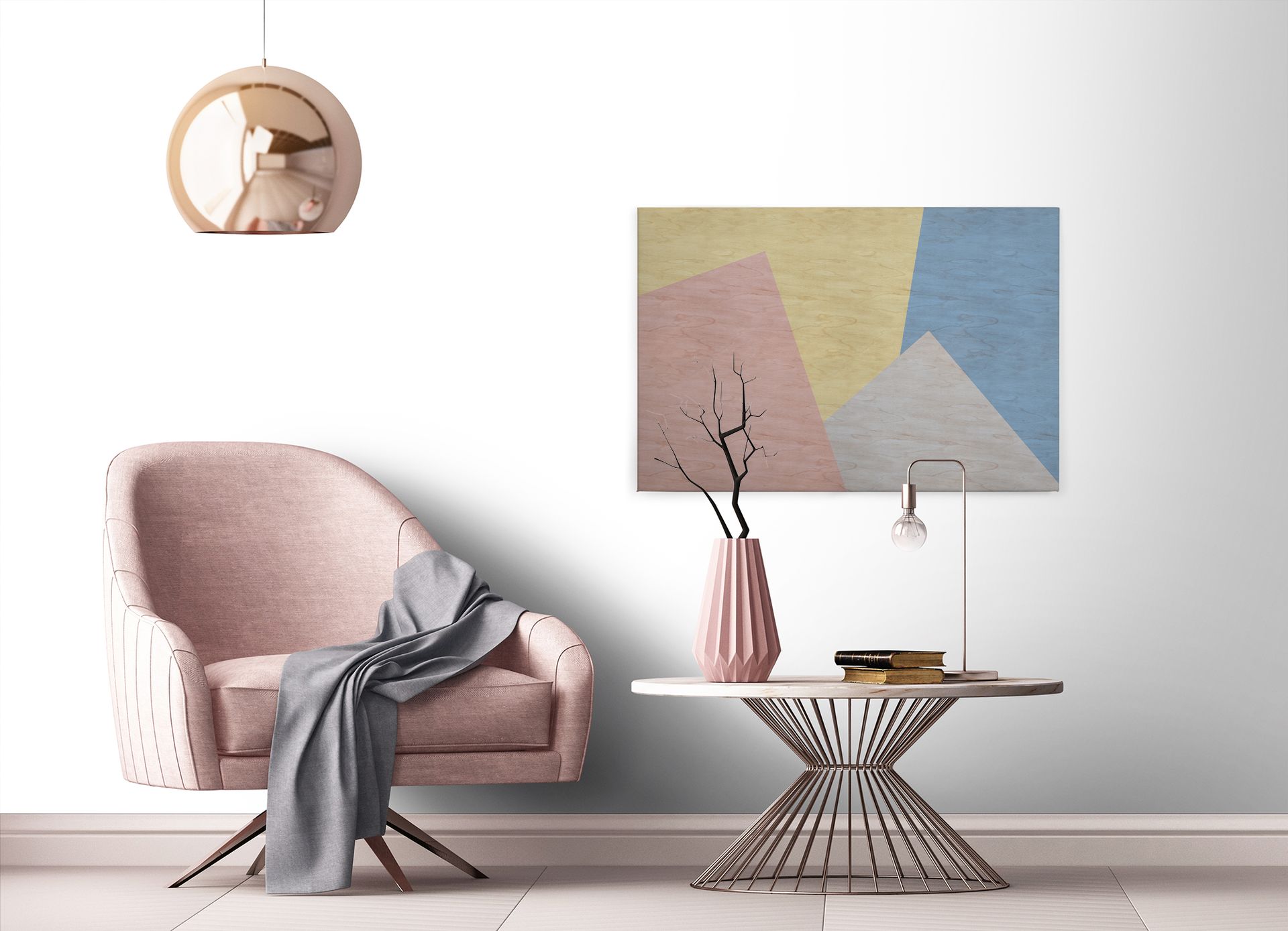 Leinwandbild Geometrie, blau, 90x60 cm DD120511