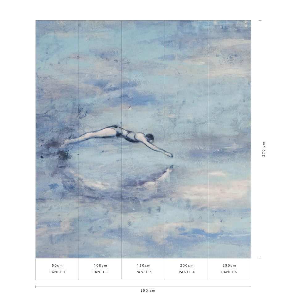Vliestapete Aquarelloptik hellblau Erismann 223315