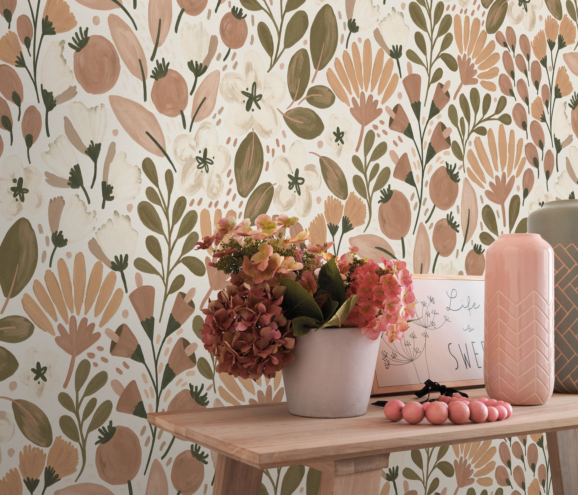 Botanische Tapete Blumenmotiv beige Erismann 1051811