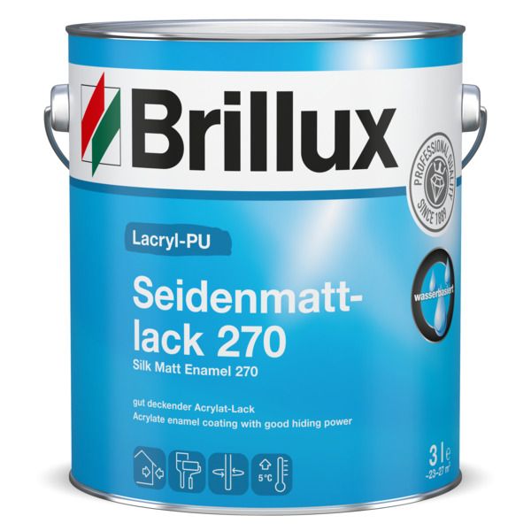 Brillux Lacryl-PU Seidenmattlack 270 weiß 3 l