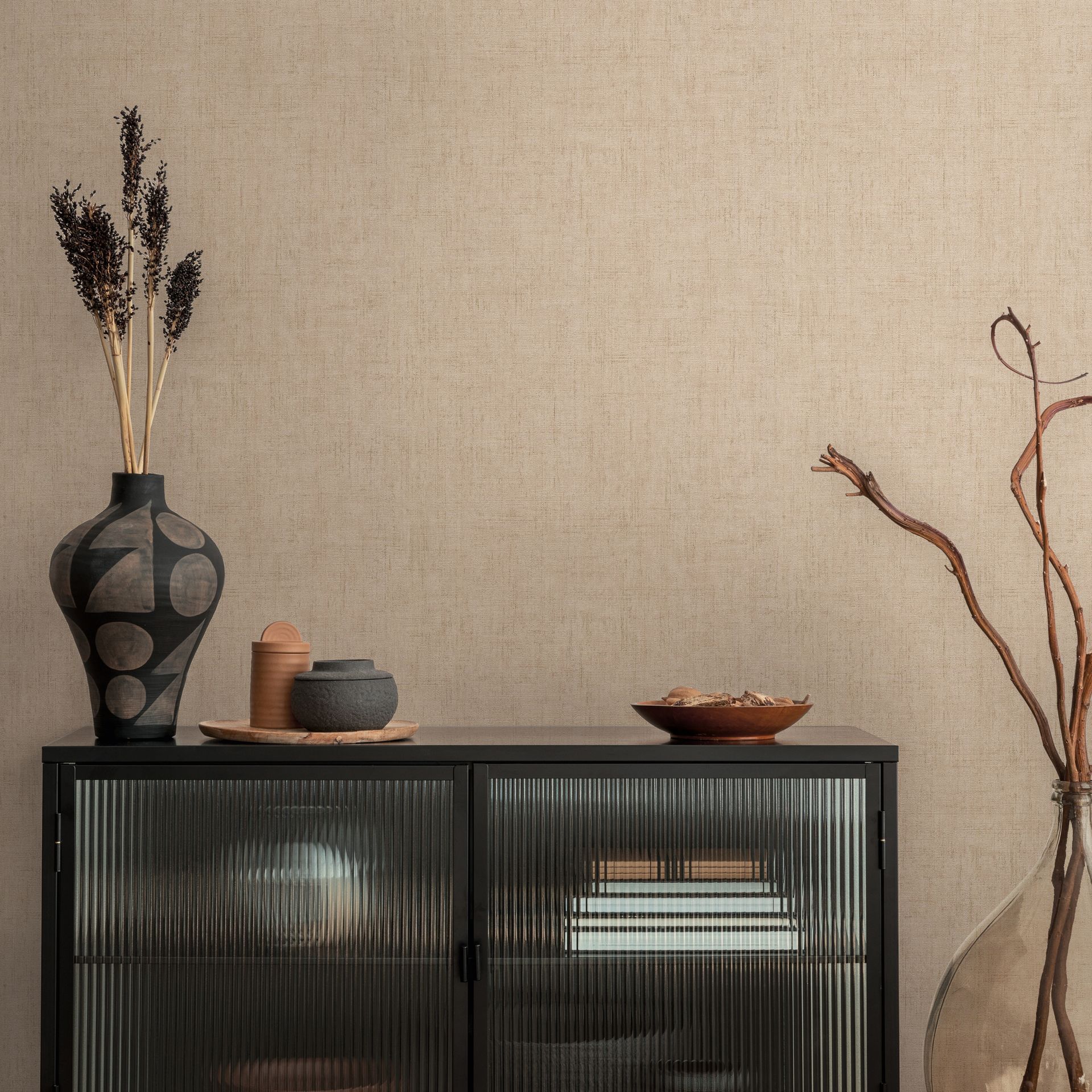 Vliestapete Struktur - Textil-Optik, braun, metallic, A.S. Création 790453